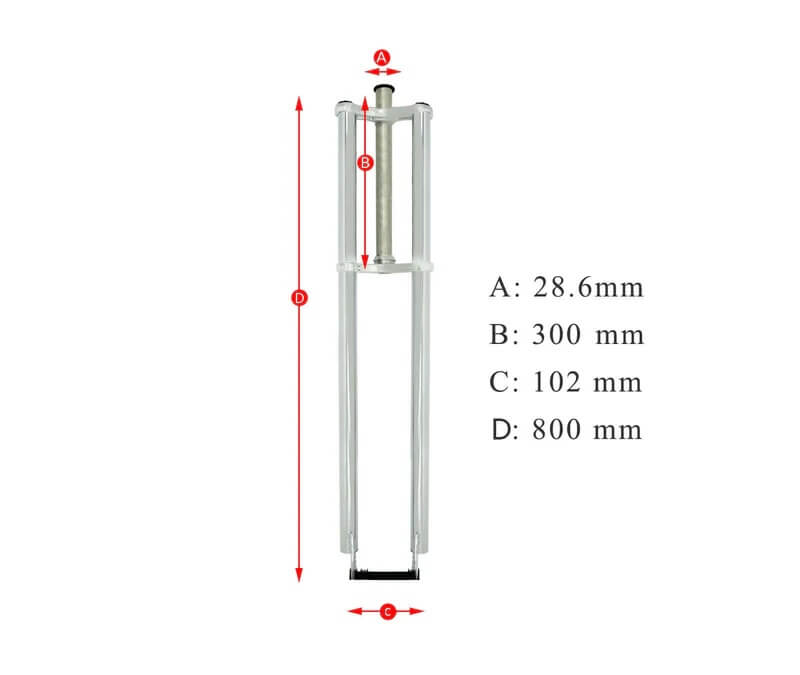 Tracer FK-TP80300102D8 Triple Tree Fork for Disc Brake 1-1/8" (28.6mm)