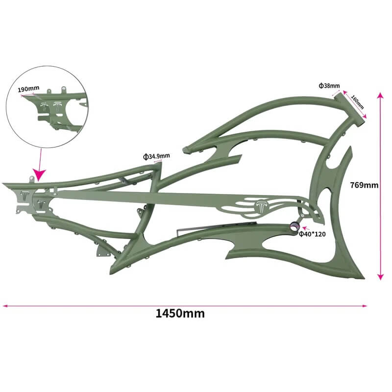 Tracer FRAME for Raptor PRO Single Speed/7 Speed Electric Bikes