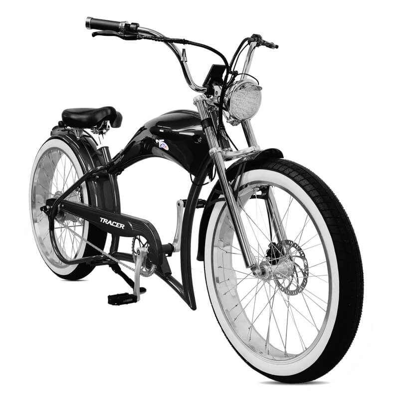 Tracer TWENTY5 GT 500W 48V 26" Fat Tire Chopper Stretch Cruiser Electric Bike