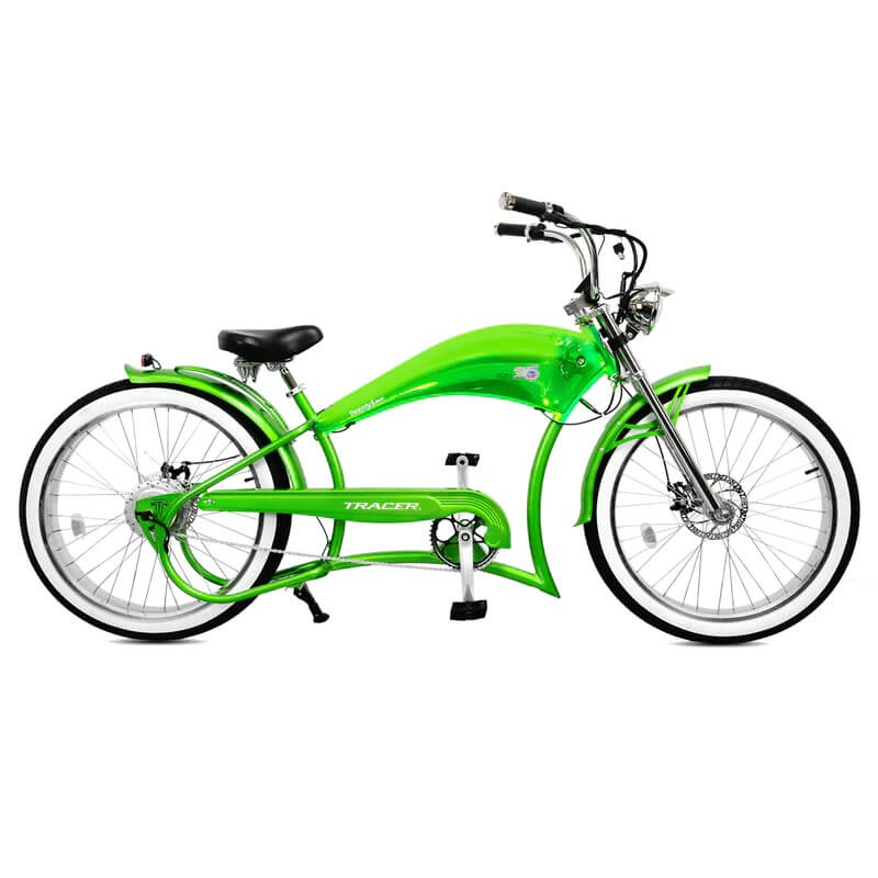 Tracer TWENTY5 GT 500W 48V 26" Fat Tire Chopper Stretch Cruiser Electric Bike