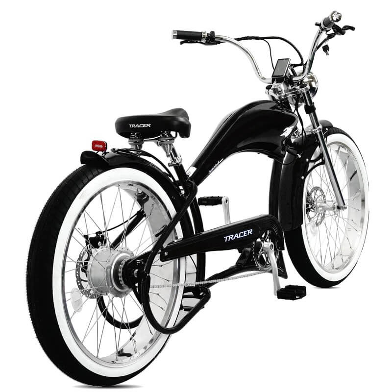 Tracer TWENTY5 GT 500W 48V 26" Fat Tire Chopper Stretch Cruiser Electric Bike