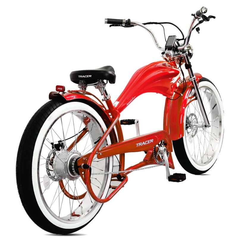 Tracer TWENTY5 GT 500W 48V 26" Fat Tire Chopper Stretch Cruiser Electric Bike