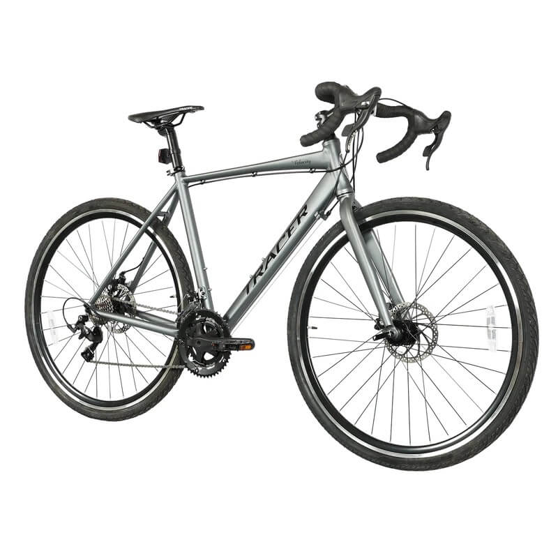 speed gravel bike Tracer VELOCITY 700c 8 Speed Aluminum Frame Gravel Bike Matte Grey / 21" (533mm)