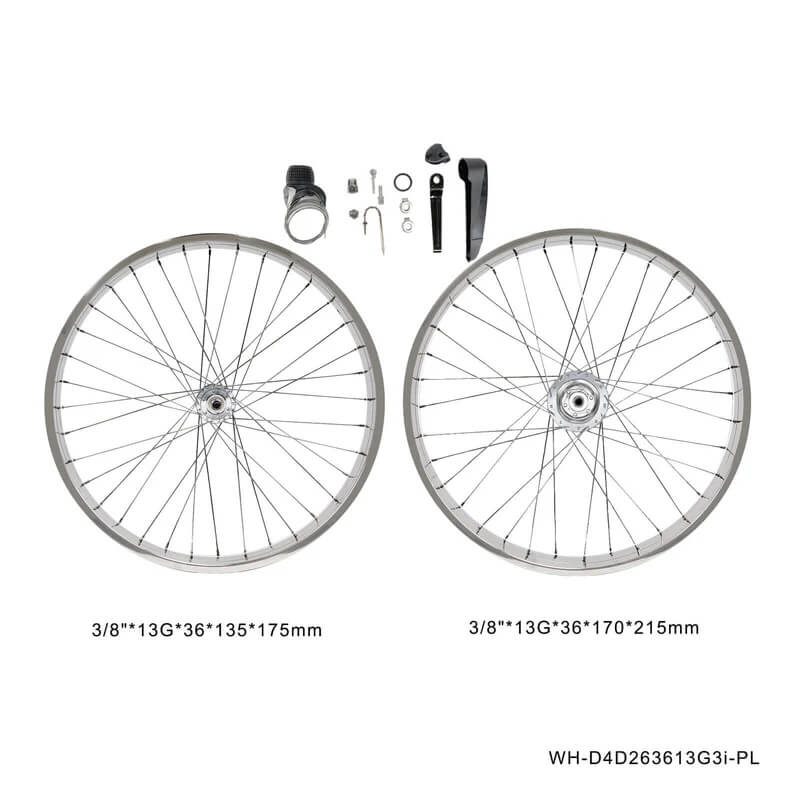 Tracer WH-D4D263613D3i-PL 26'' Internal 3 Speed Fat Rim Wheel Set for Disc Brake