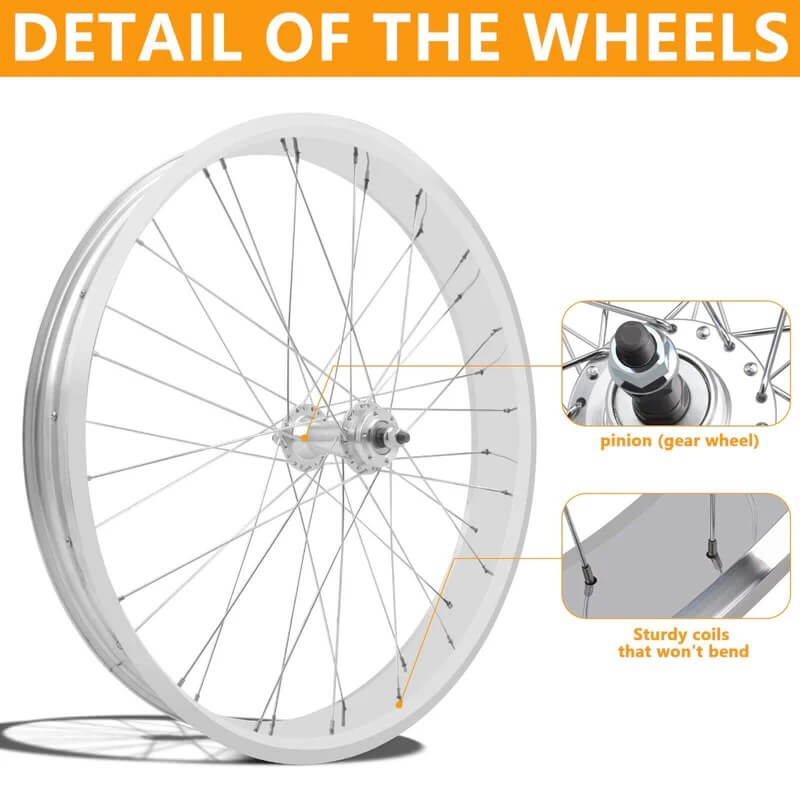 Tracer WH-T952636C Alloy Fat Rims Wheel Set for 26"x3.0,4.0 Tire Single Speed Bikes