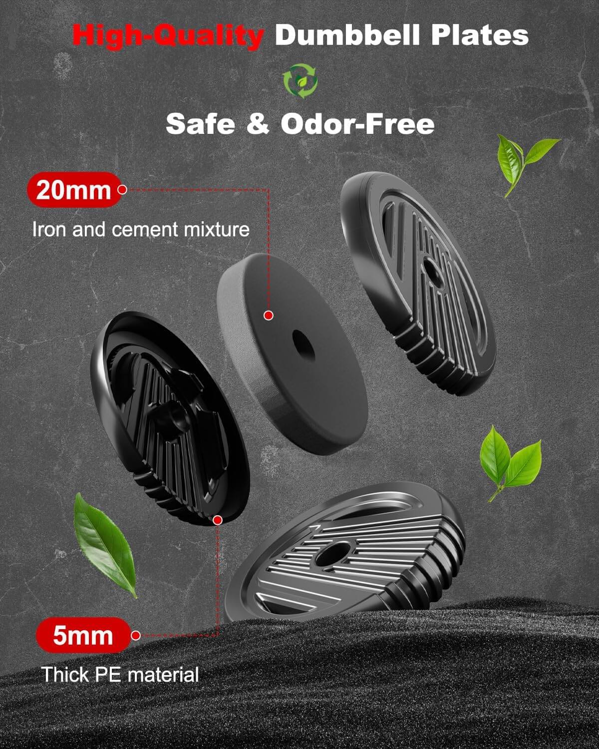 UNNMIIY 5-In-1 Adjustable Dumbbell Free Weight Set