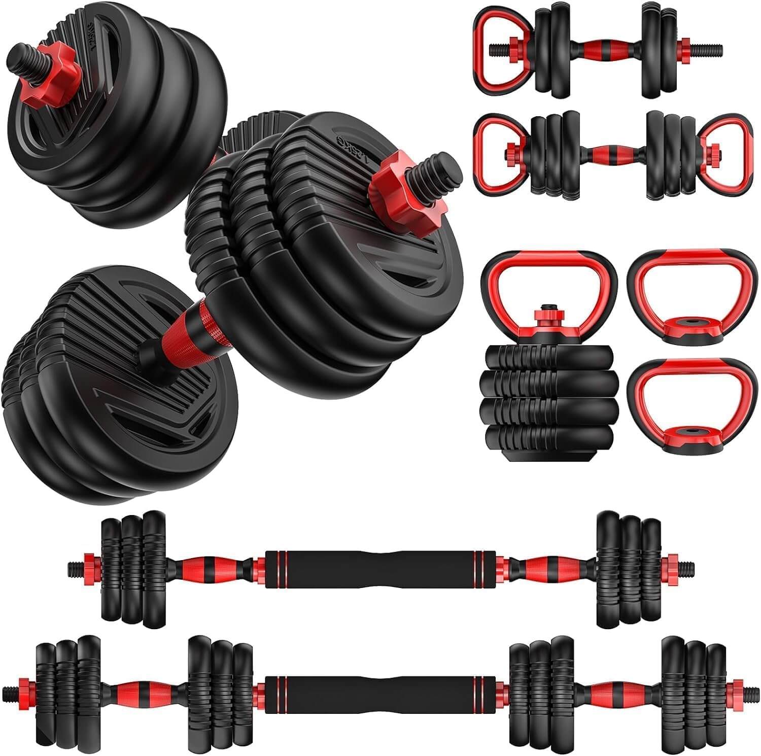 UNNMIIY 5-In-1 Adjustable Dumbbell Free Weight Set