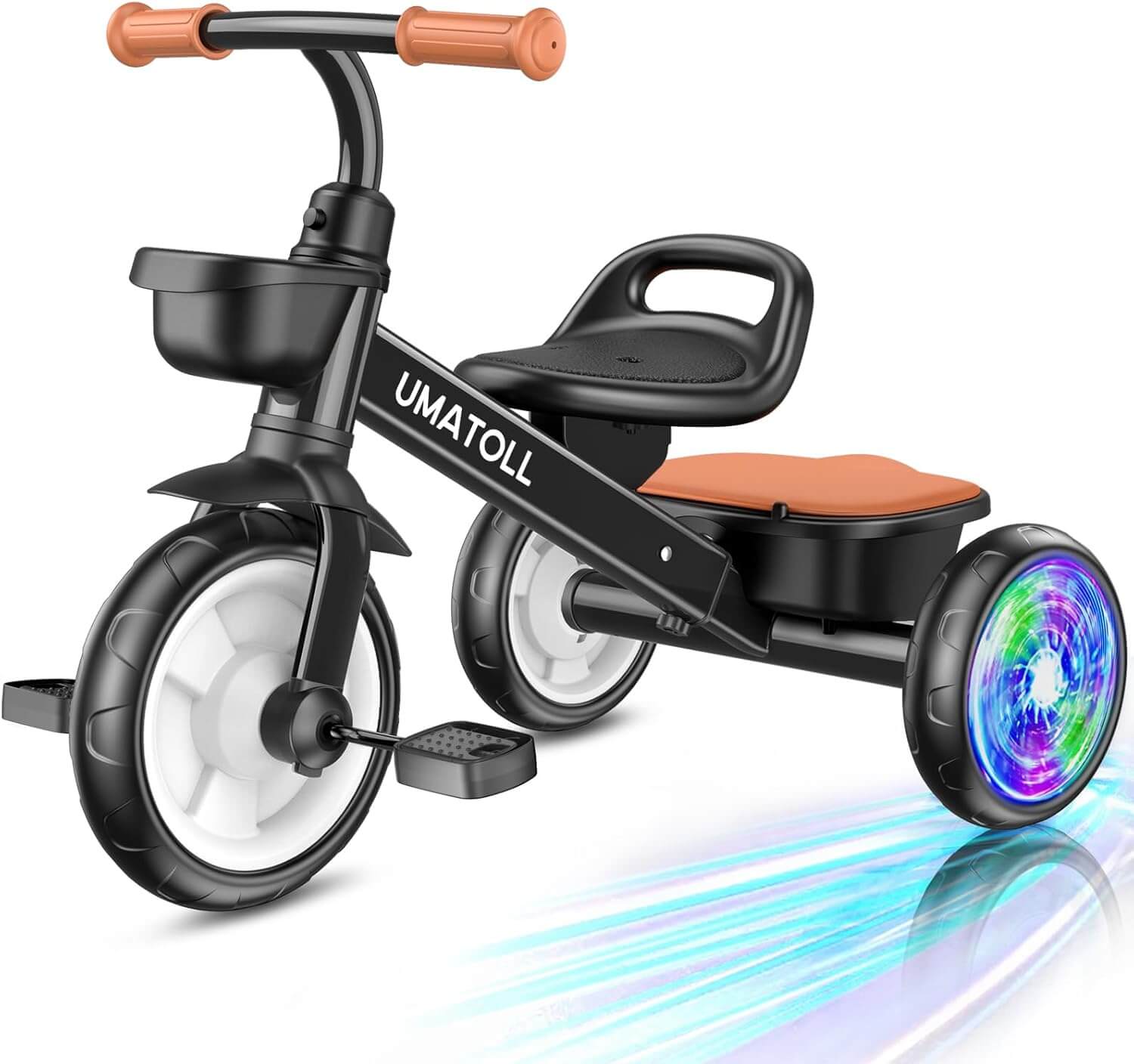 Umatoll Adjustable Kids' Tricycle, Light Up Wheels