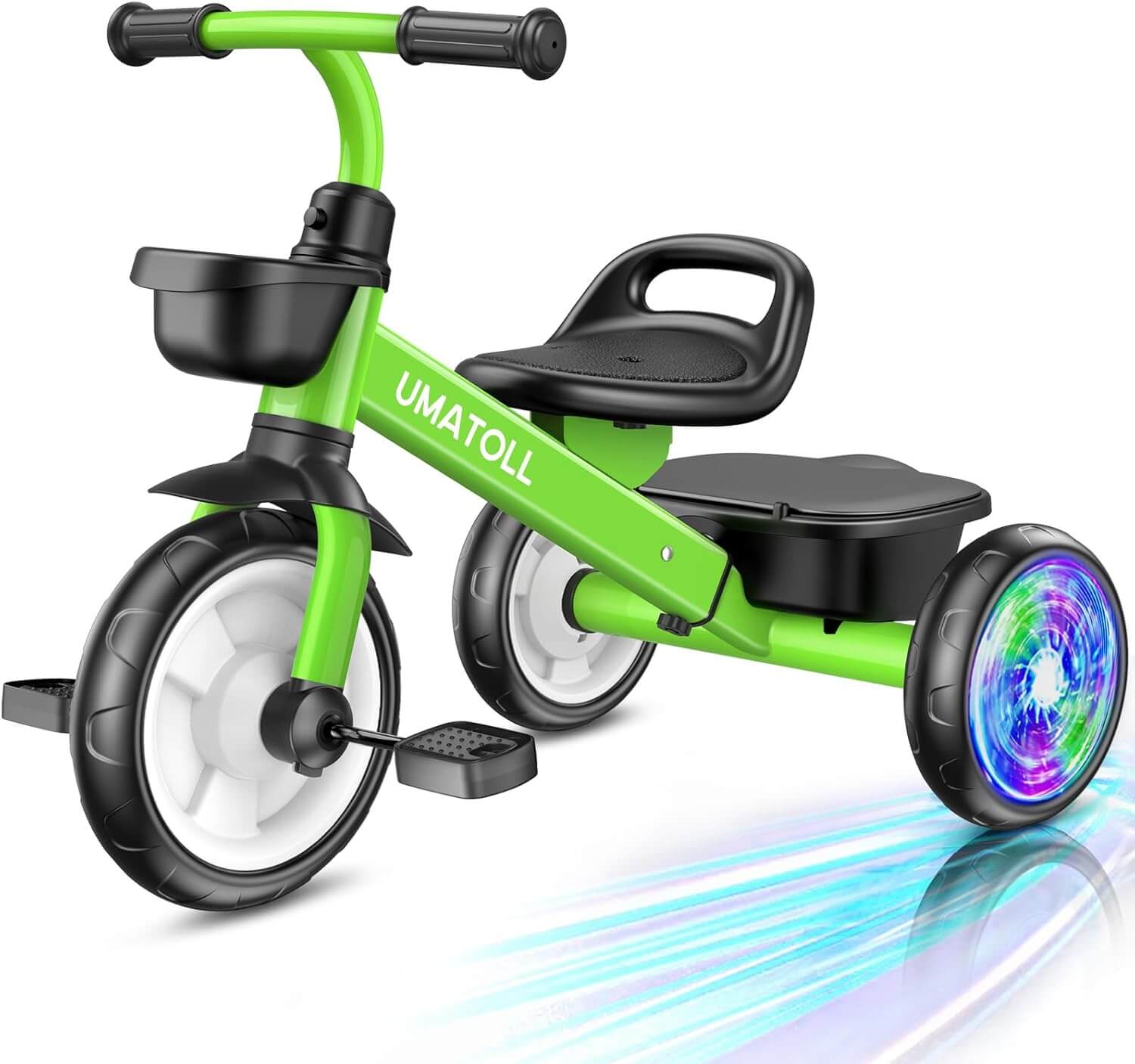 Umatoll Adjustable Kids' Tricycle, Light Up Wheels