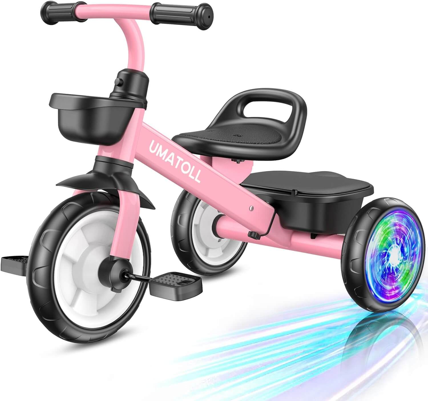 Umatoll Adjustable Kids' Tricycle, Light Up Wheels