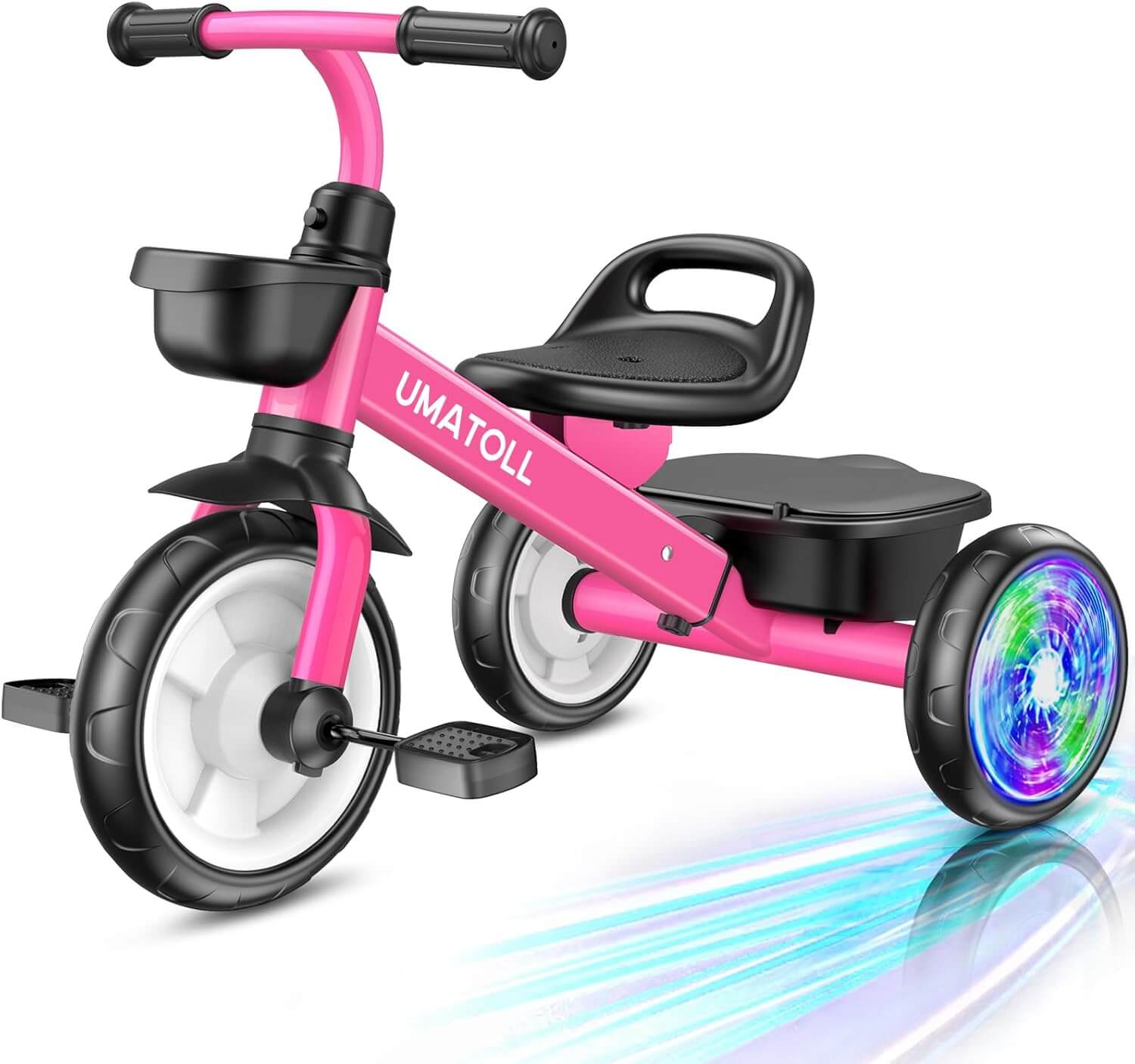 Umatoll Adjustable Kids' Tricycle, Light Up Wheels