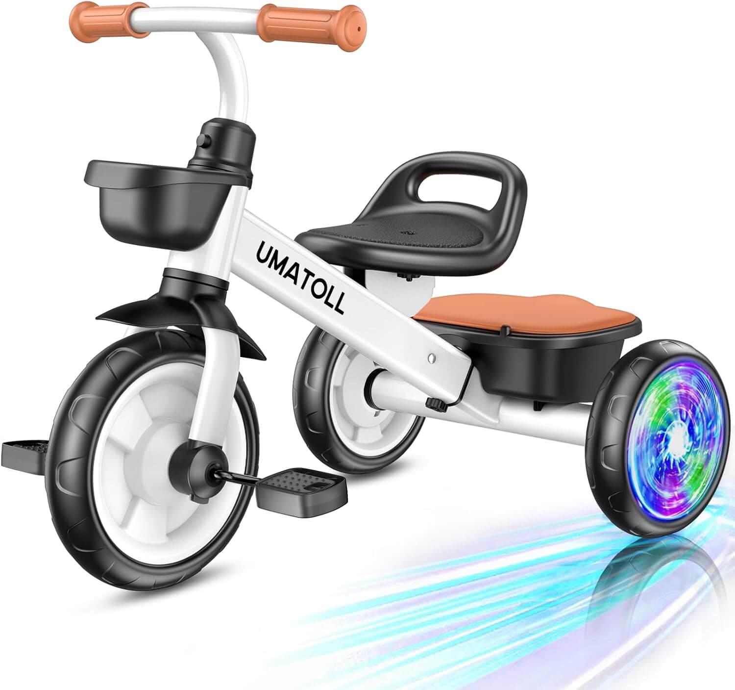 Umatoll Adjustable Kids' Tricycle, Light Up Wheels