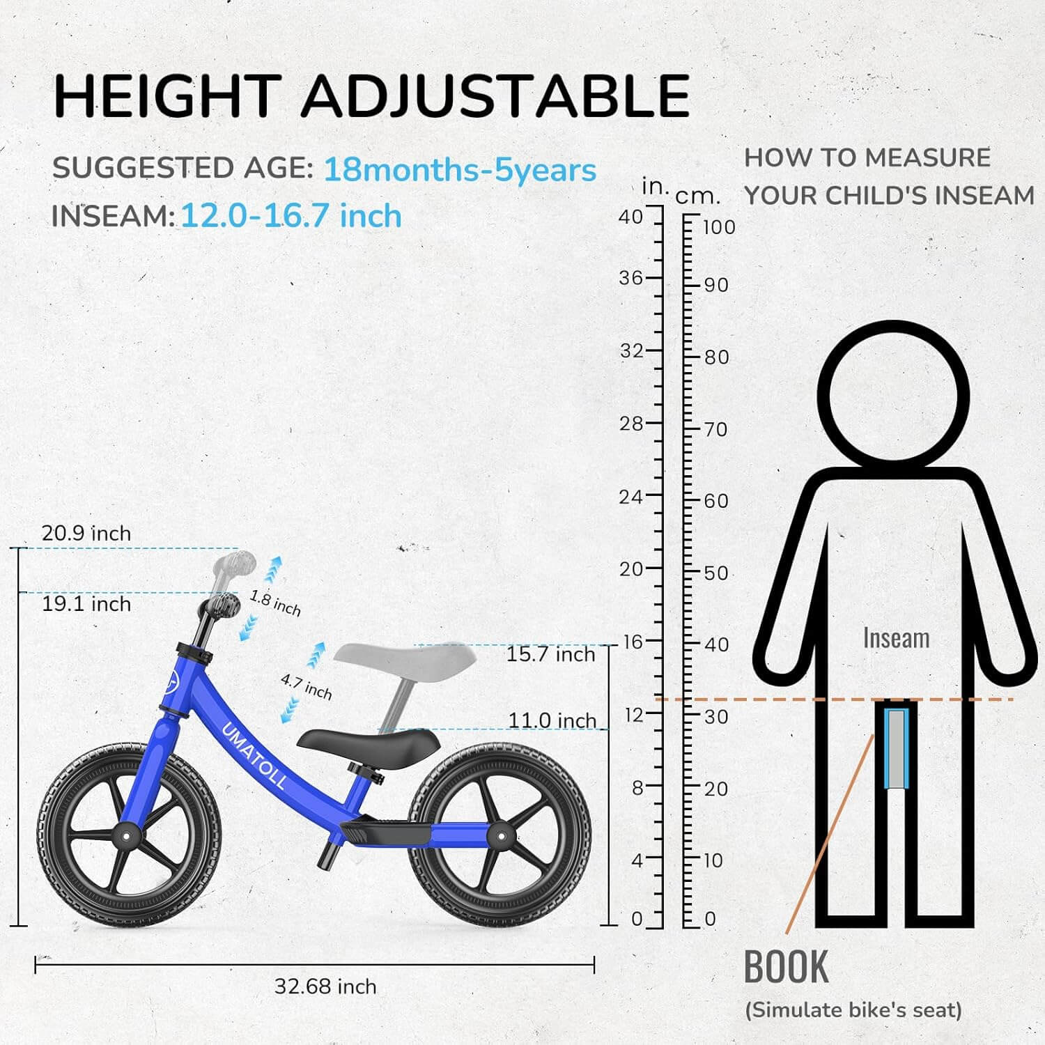 Umatoll Toddler Balance Bike