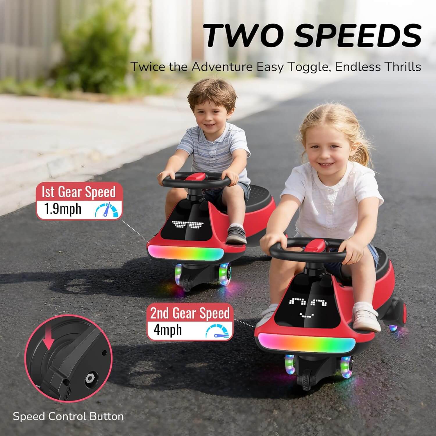Umatoll UT501  12V 2-In-1 Electric Ride-On Wiggle Car Toy