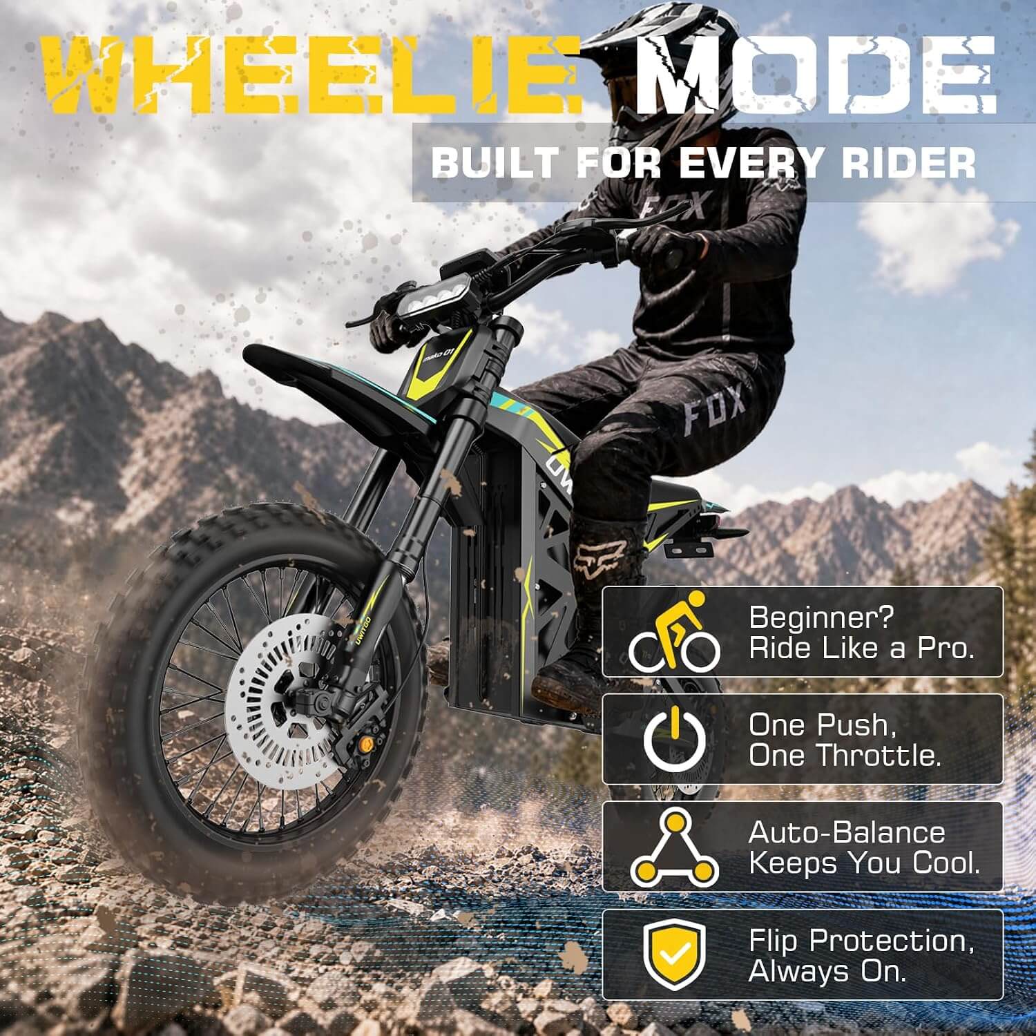 Uwitgo 4000W 52V Electric Dirt Bike for Teens & Adults