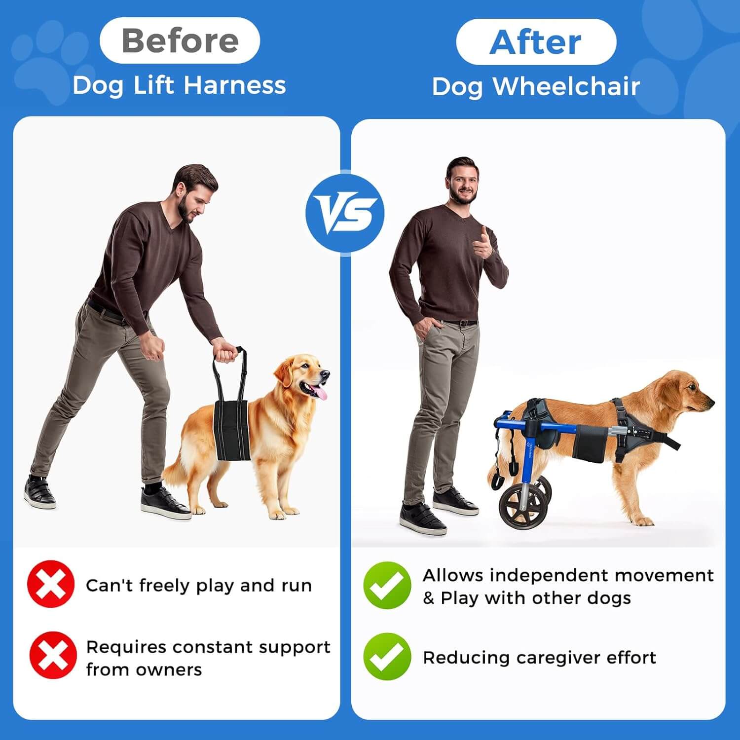 Virbraroo Dog Wheelchair for Back Legs