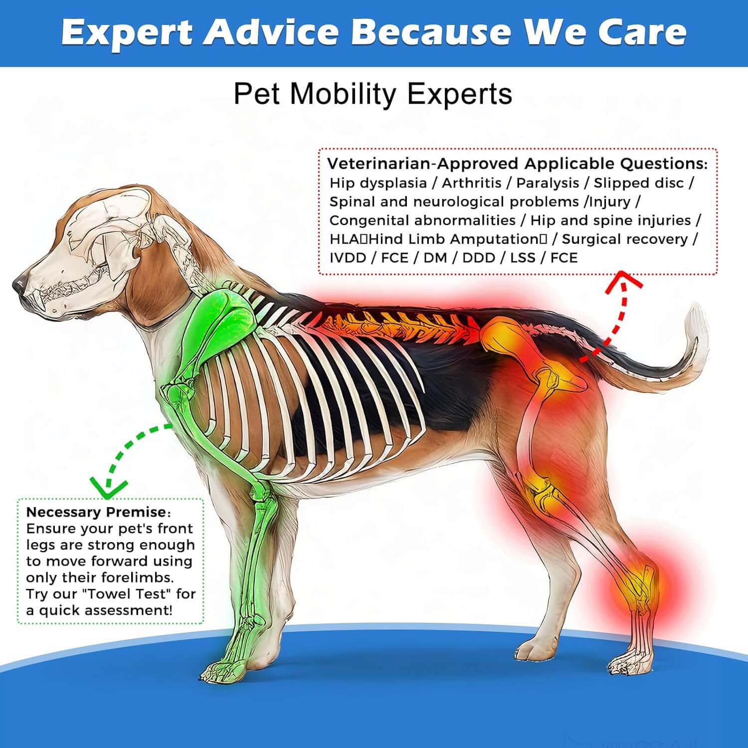 Virbraroo Dog Wheelchair for Back Legs