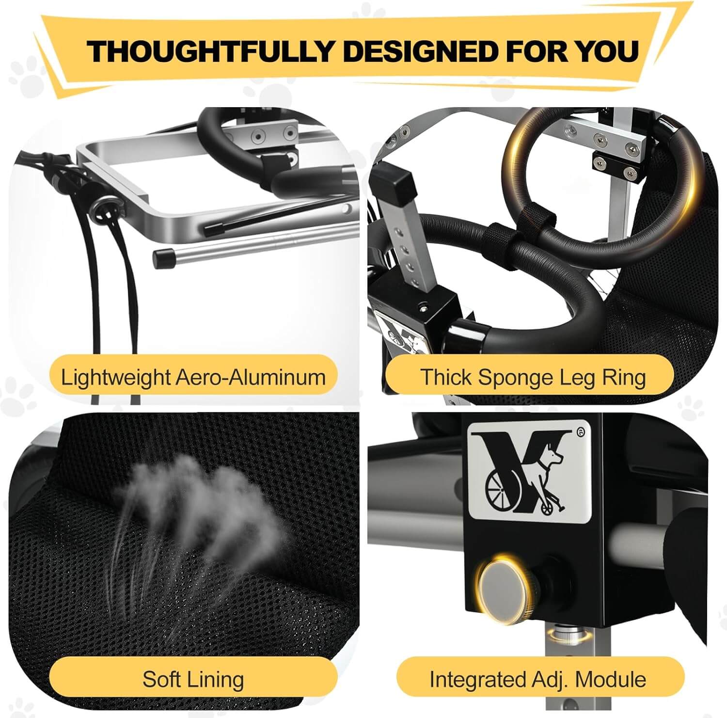 Virbraroo MEDIUM Dog Wheelchair for Back Legs, Corgi Dachshund