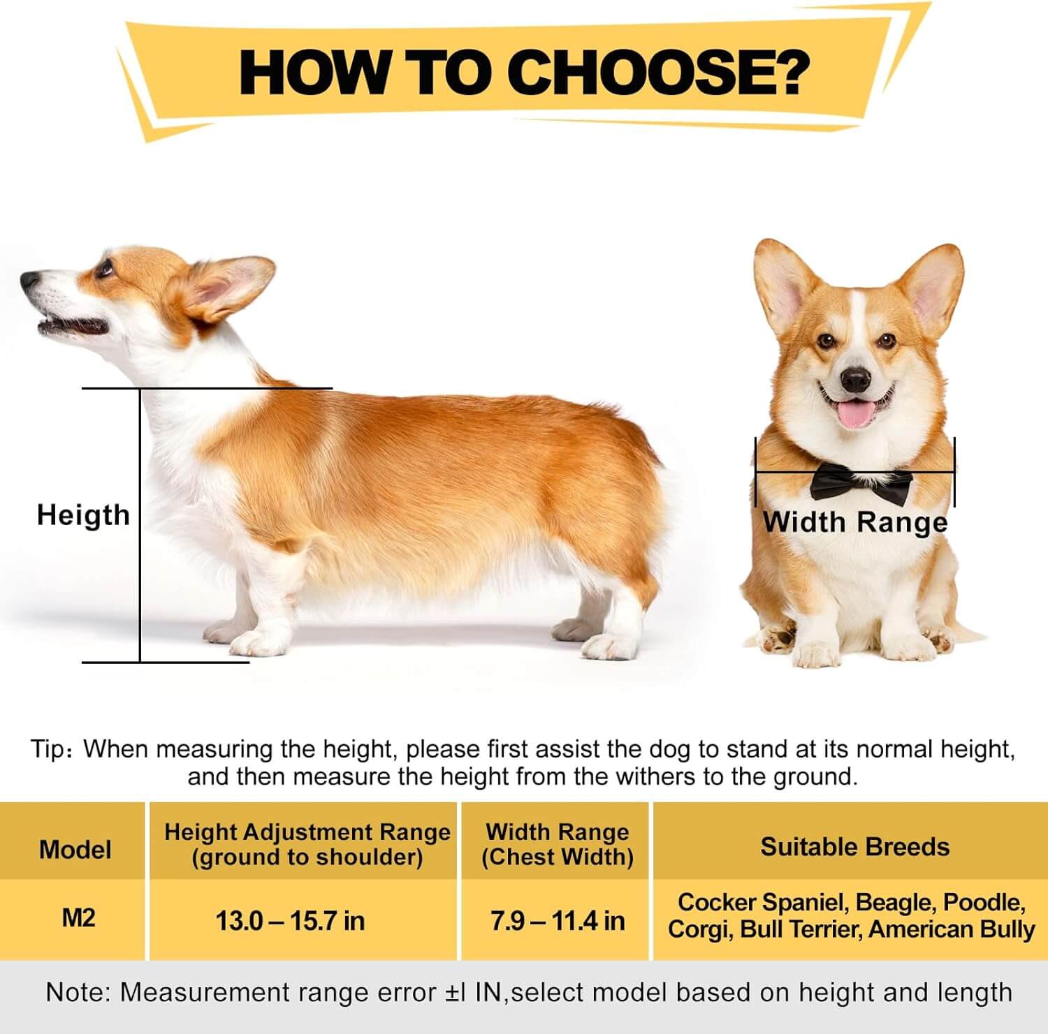 Virbraroo MEDIUM Dog Wheelchair for Back Legs, Corgi Dachshund