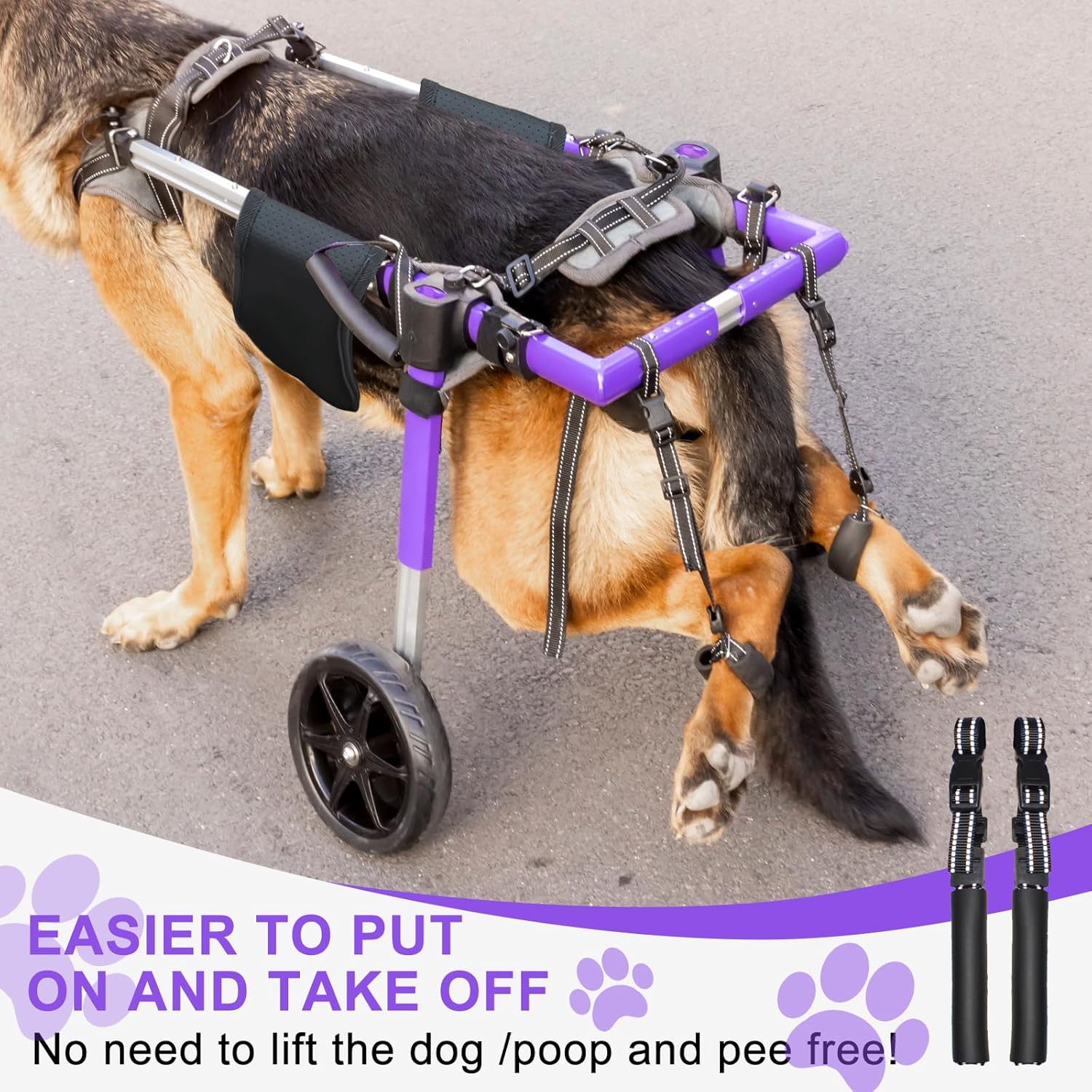 Virbraroo XXL Dog Wheelchair for Back Legs, All-Terrain Tires