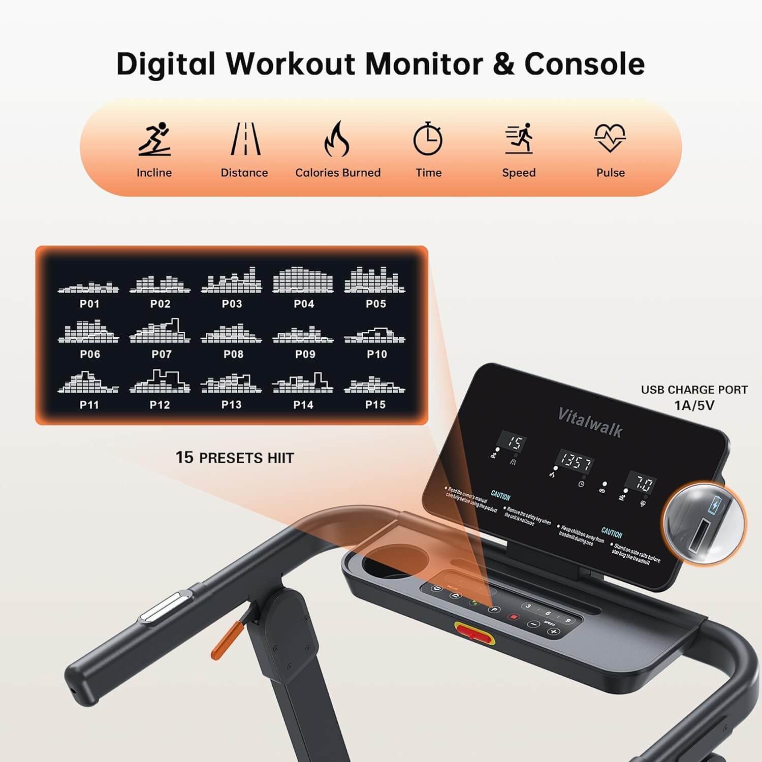 Vitalwalk Apollo 11 Commercial Foldable Treadmill