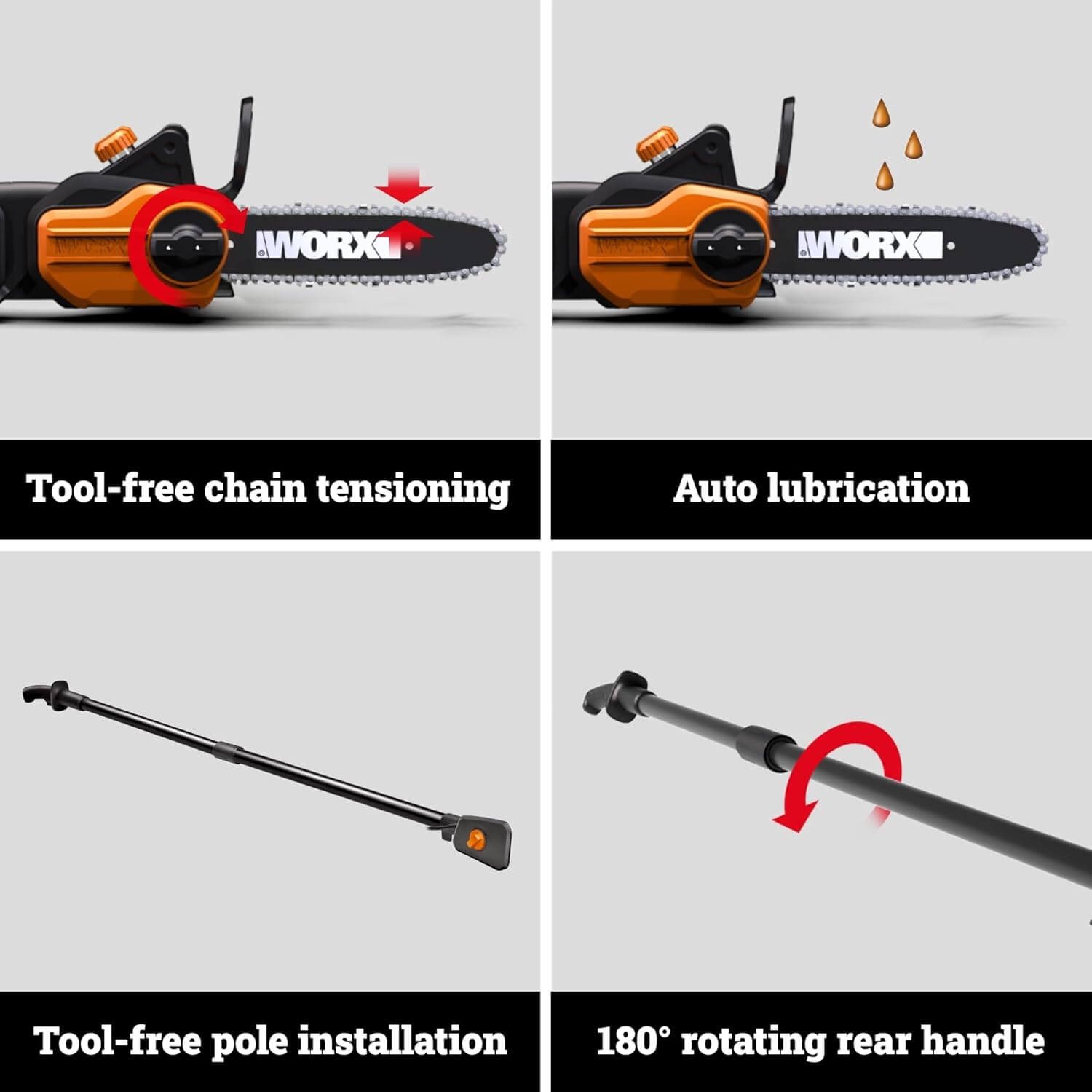 WORX 10" 8 Amp Corded Electric Pole Saw