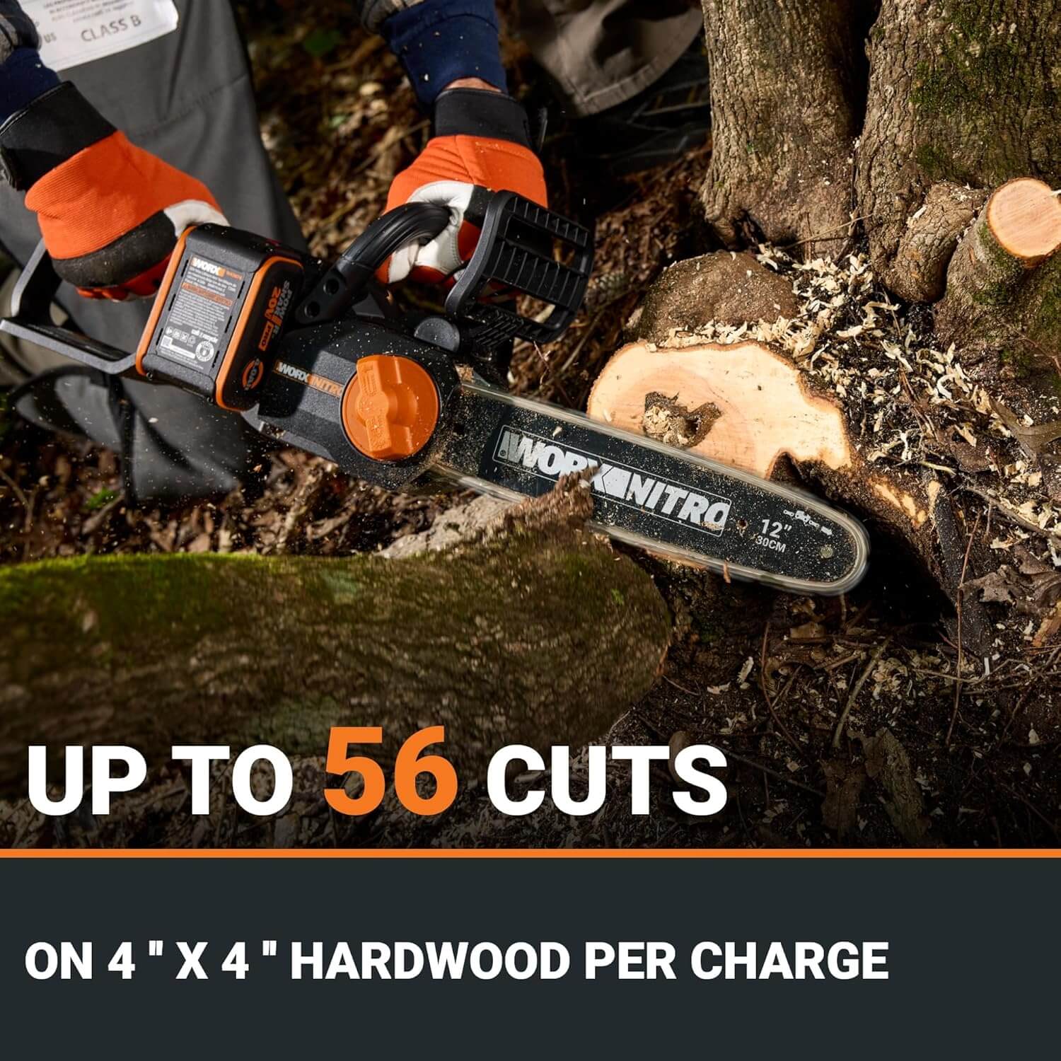 WORX Nitro WG350 20V 12" Cordless Brushless Chainsaw