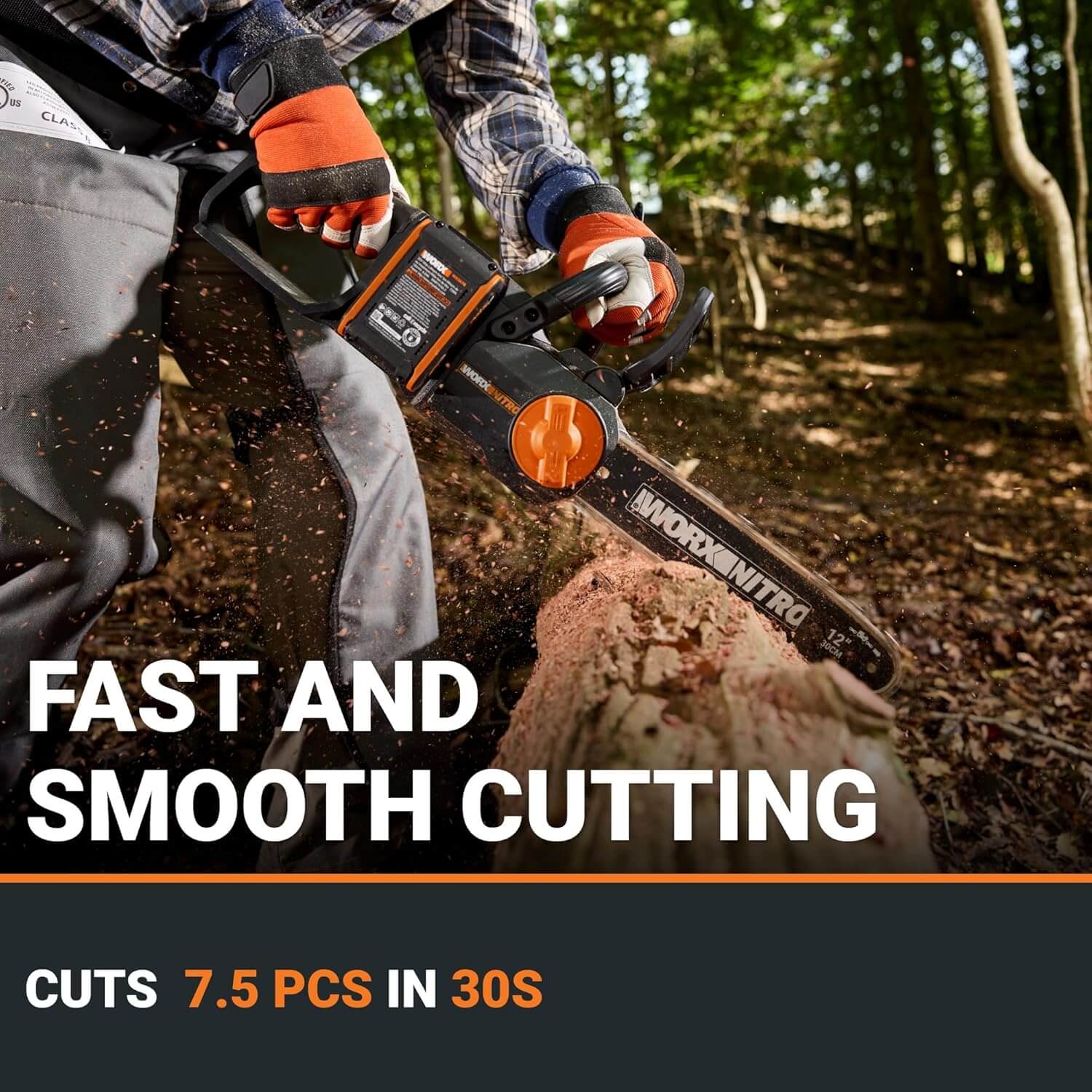 WORX Nitro WG350 20V 12" Cordless Brushless Chainsaw