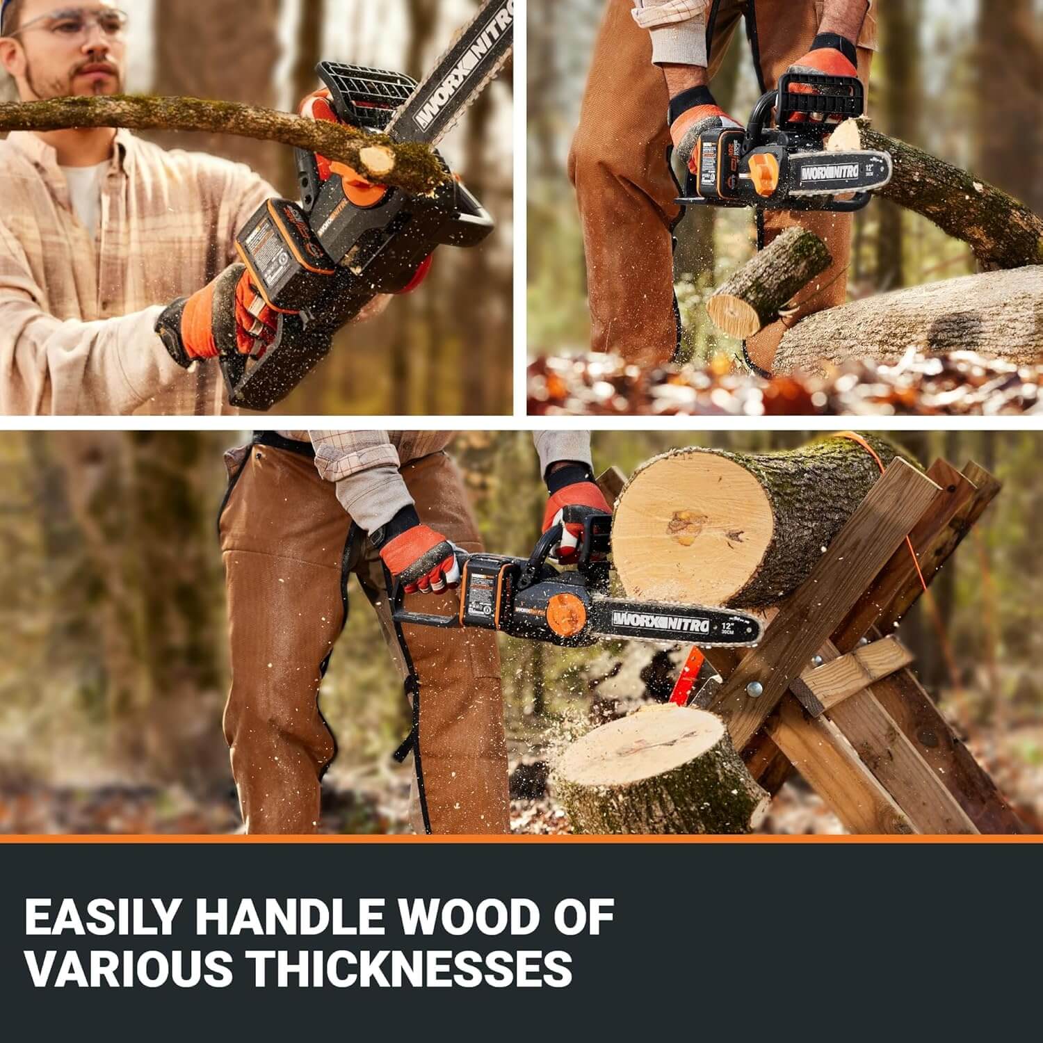WORX Nitro WG350 20V 12" Cordless Brushless Chainsaw