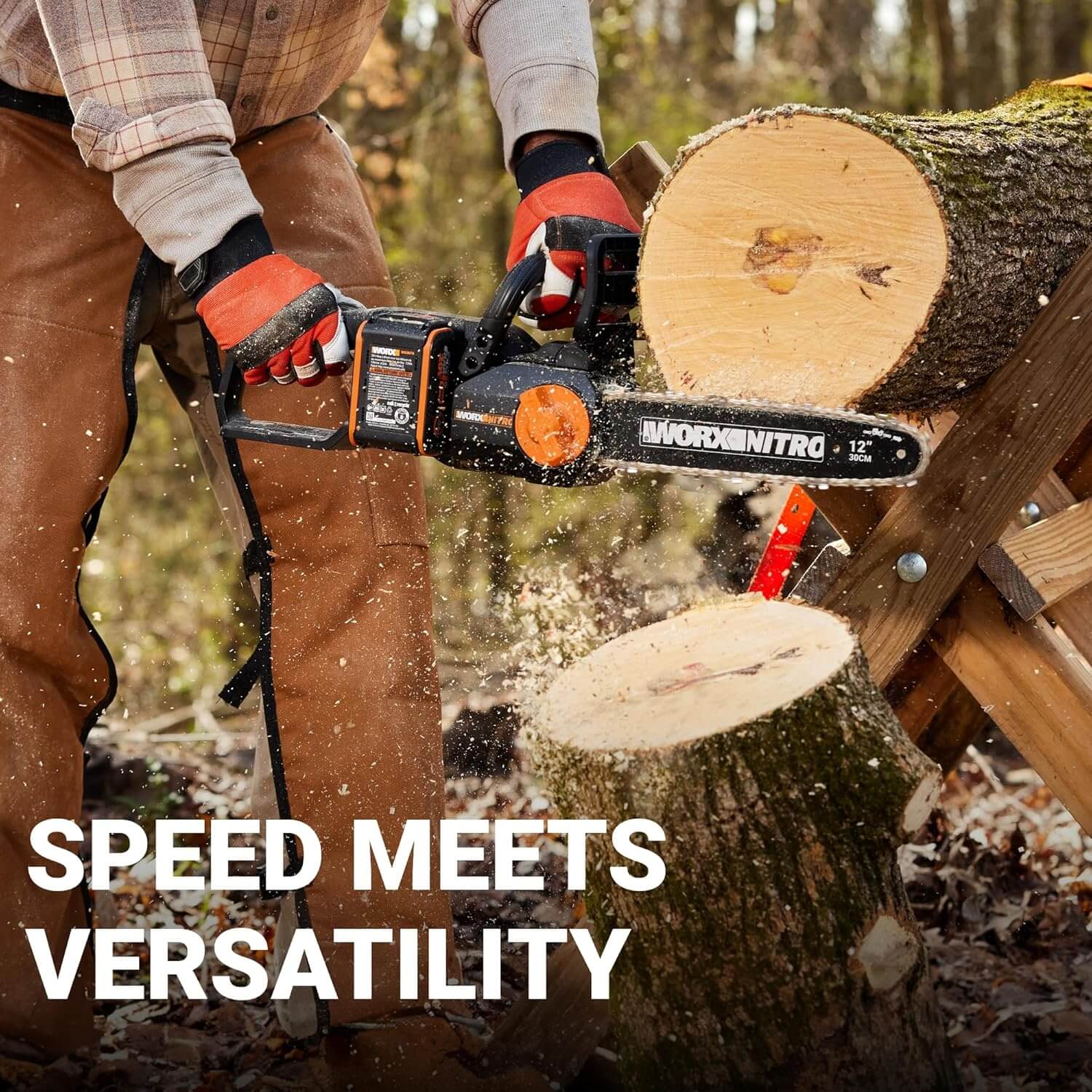 WORX Nitro WG350 20V 12" Cordless Brushless Chainsaw