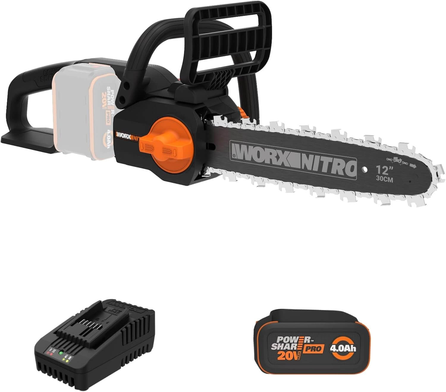 WORX Nitro WG350 20V 12" Cordless Brushless Chainsaw