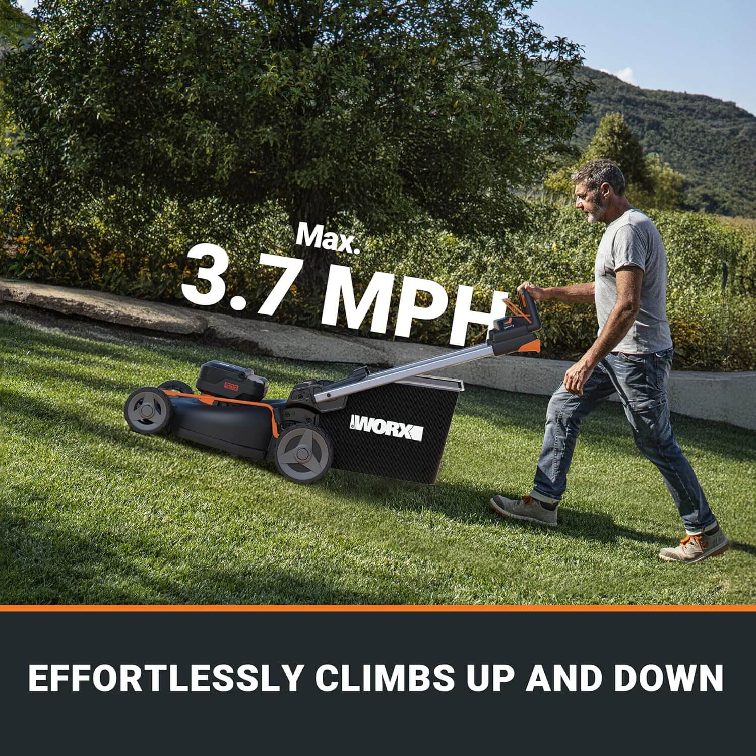 WORX Nitro WG760 21" Cordless 3-In-1 Electric Push Lawn Mower