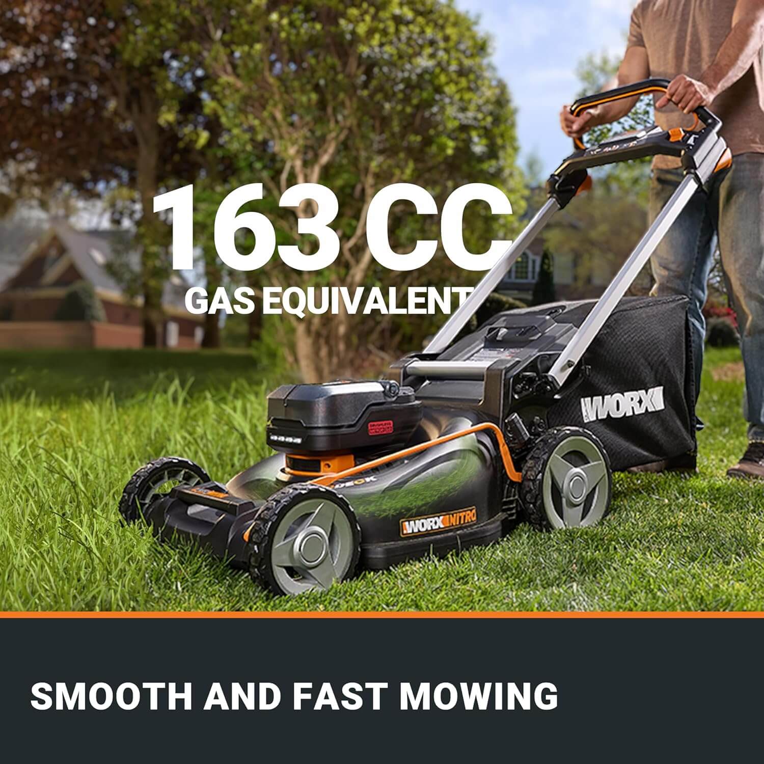 WORX Nitro WG760 21" Cordless 3-In-1 Electric Push Lawn Mower