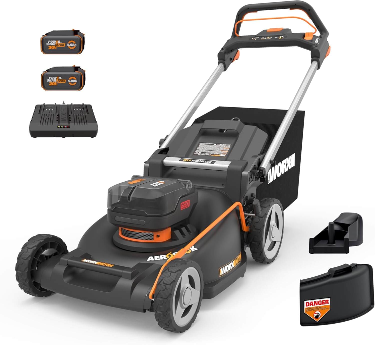 WORX Nitro WG760 21" Cordless 3-In-1 Electric Push Lawn Mower