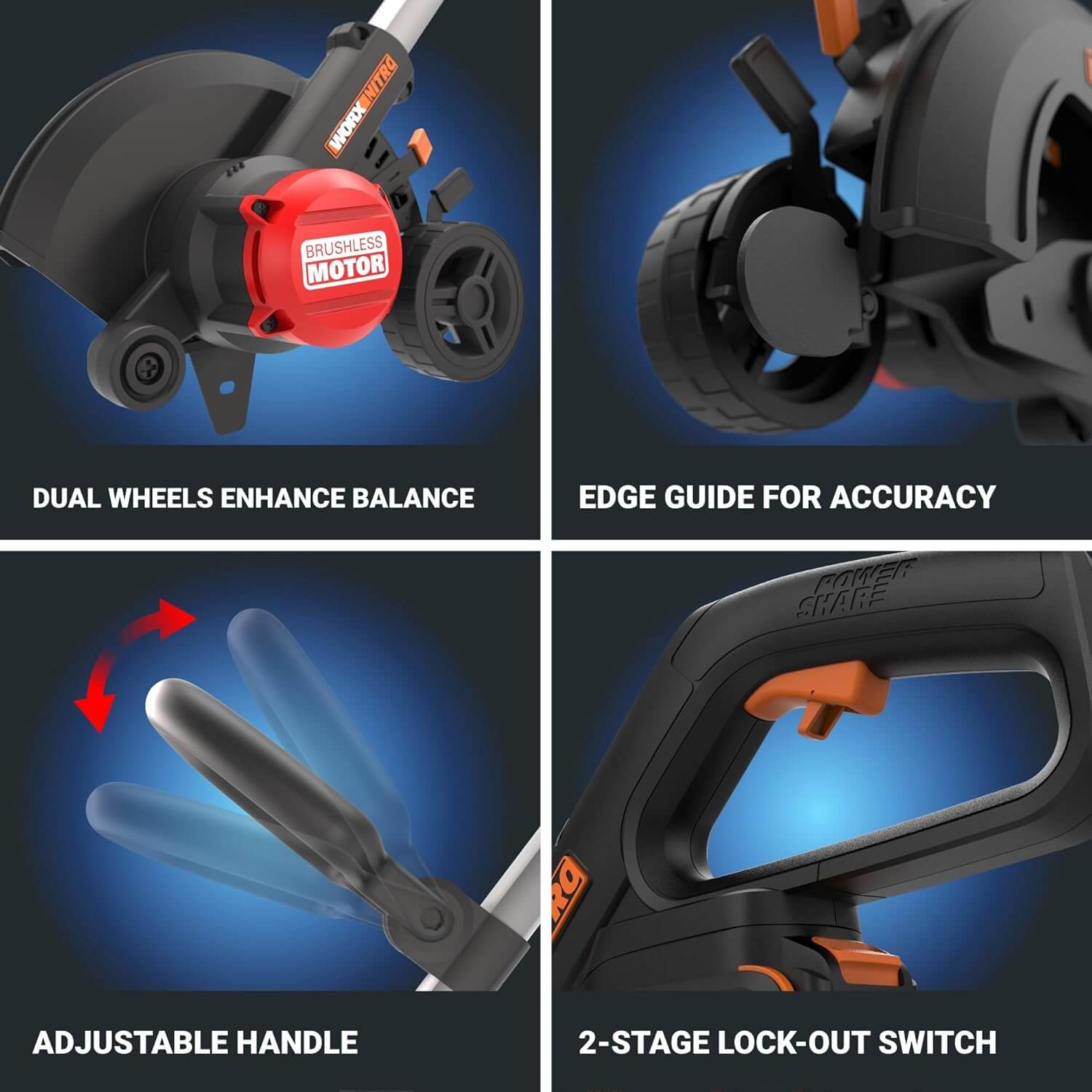 WORX Nitro WG898 7" 20V Corded Electric Lawn Edger