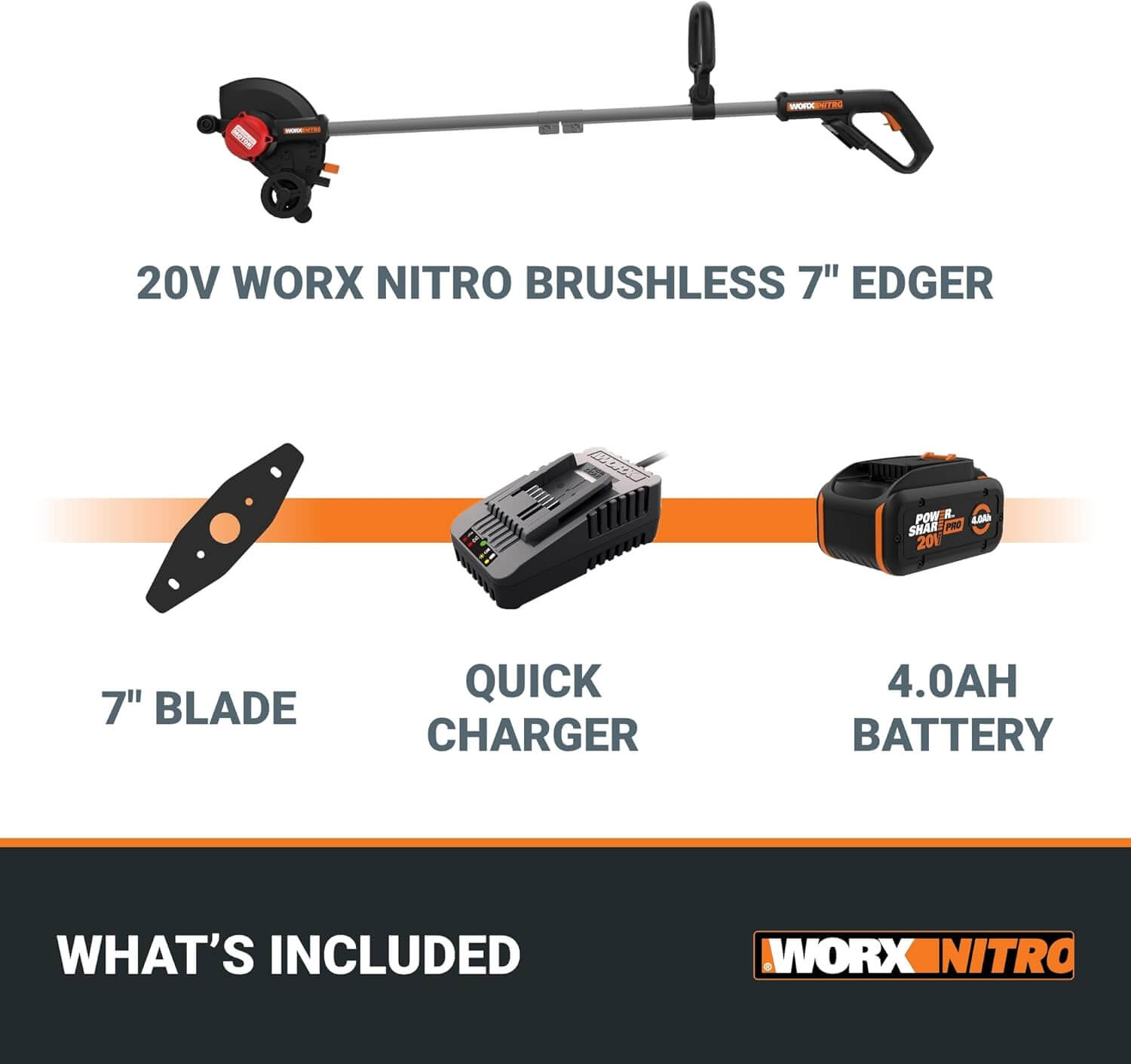 WORX Nitro WG898 7" 20V Corded Electric Lawn Edger