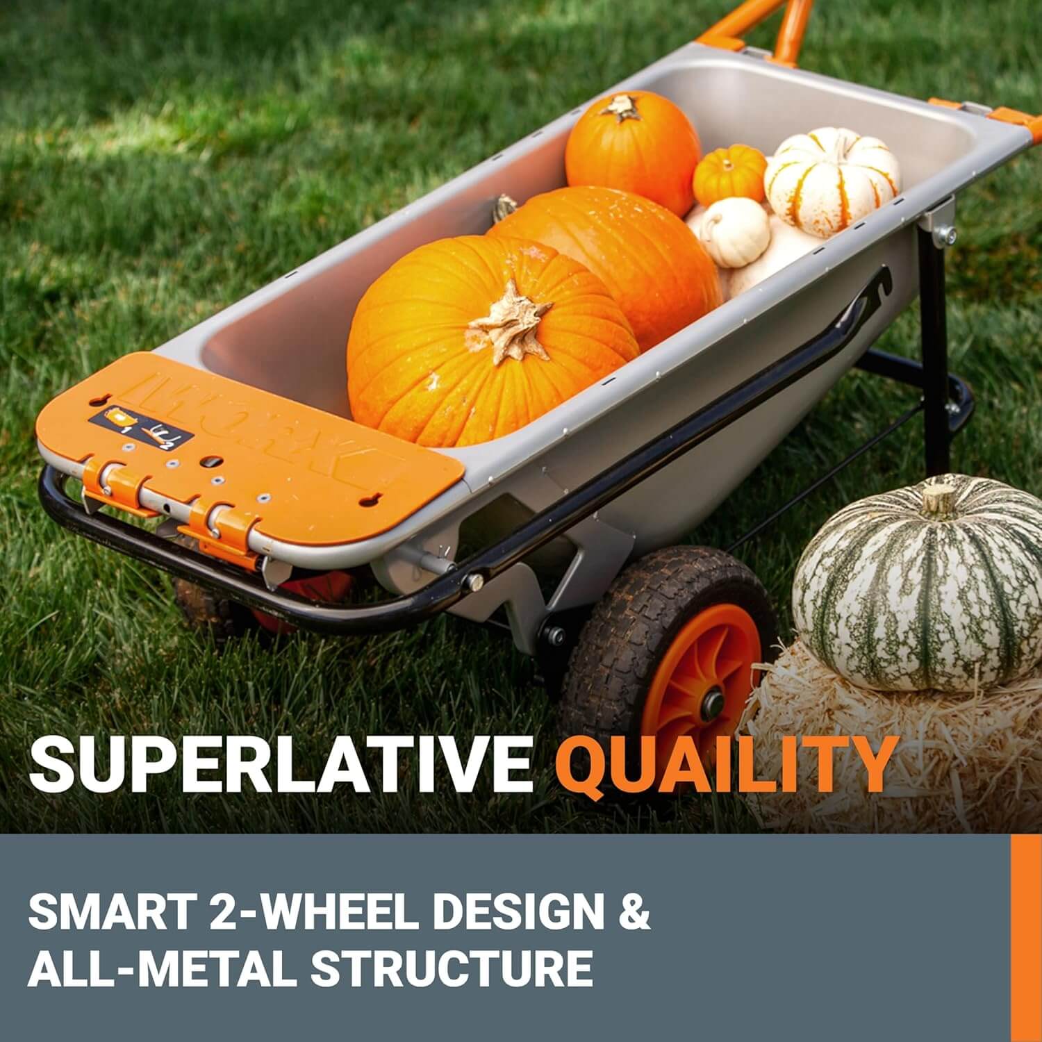 WORX WG050 8-In-1 Heavy Duty Aerocart Garden Cart/Wheelbarrow