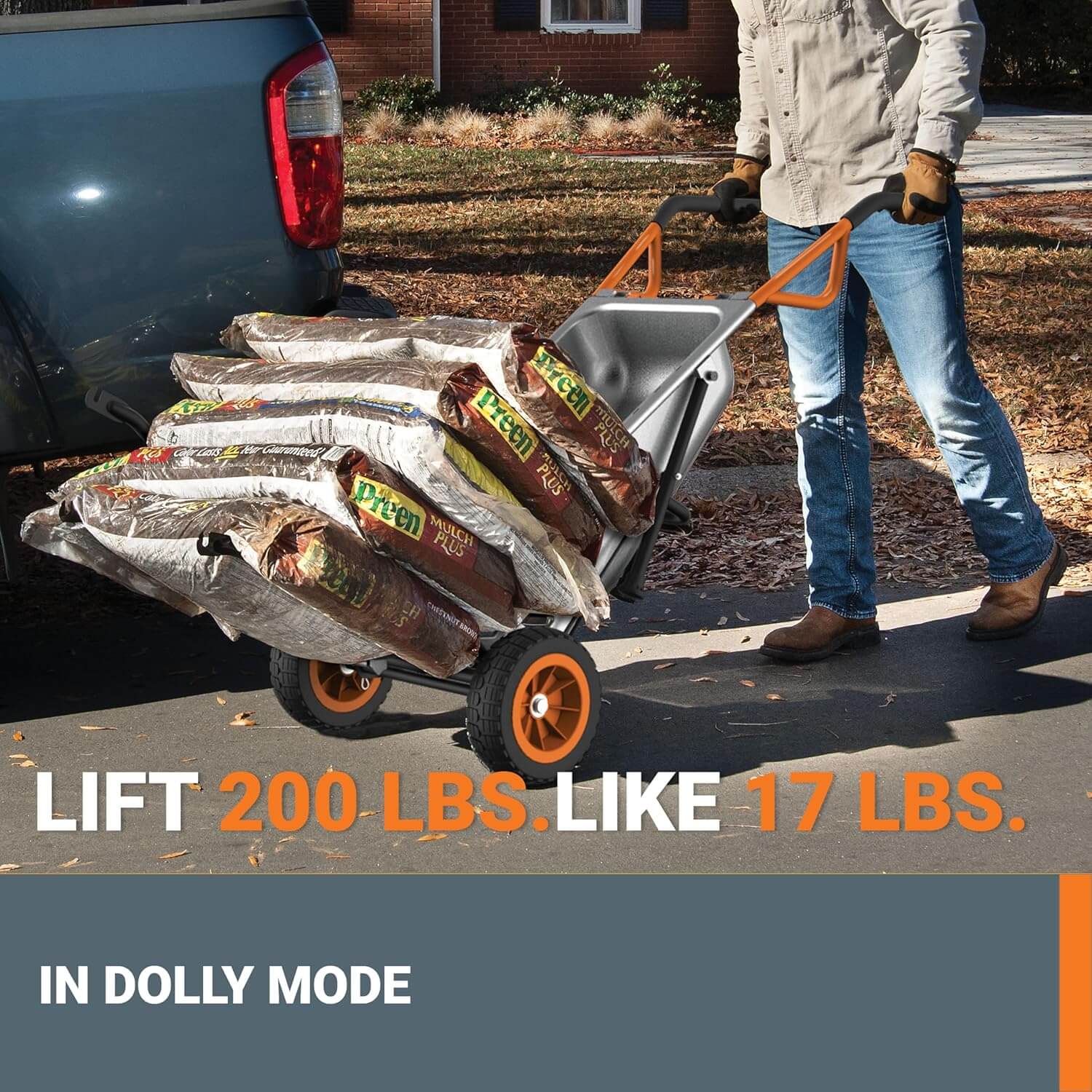 WORX WG050 8-In-1 Heavy Duty Aerocart Garden Cart/Wheelbarrow