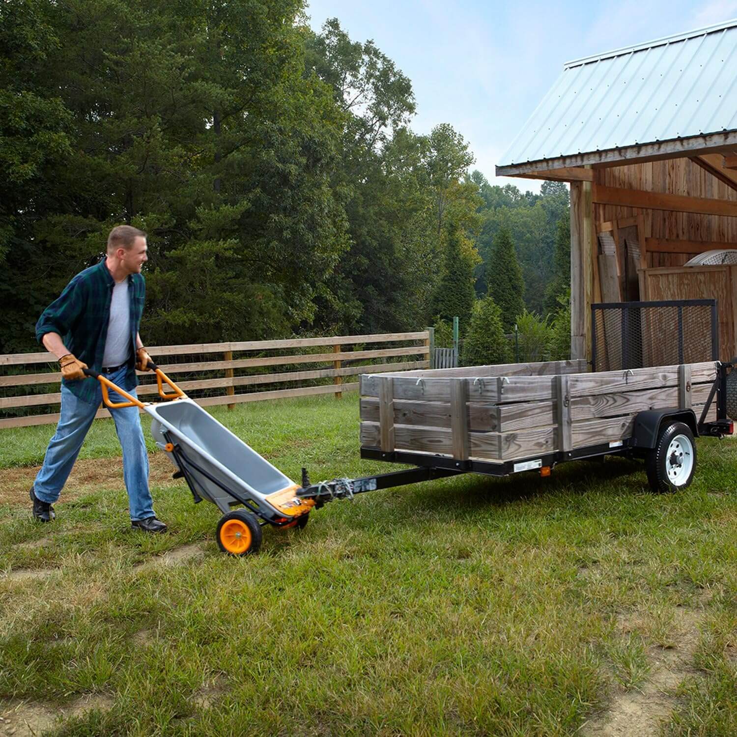 WORX WG050 8-In-1 Heavy Duty Aerocart Garden Cart/Wheelbarrow