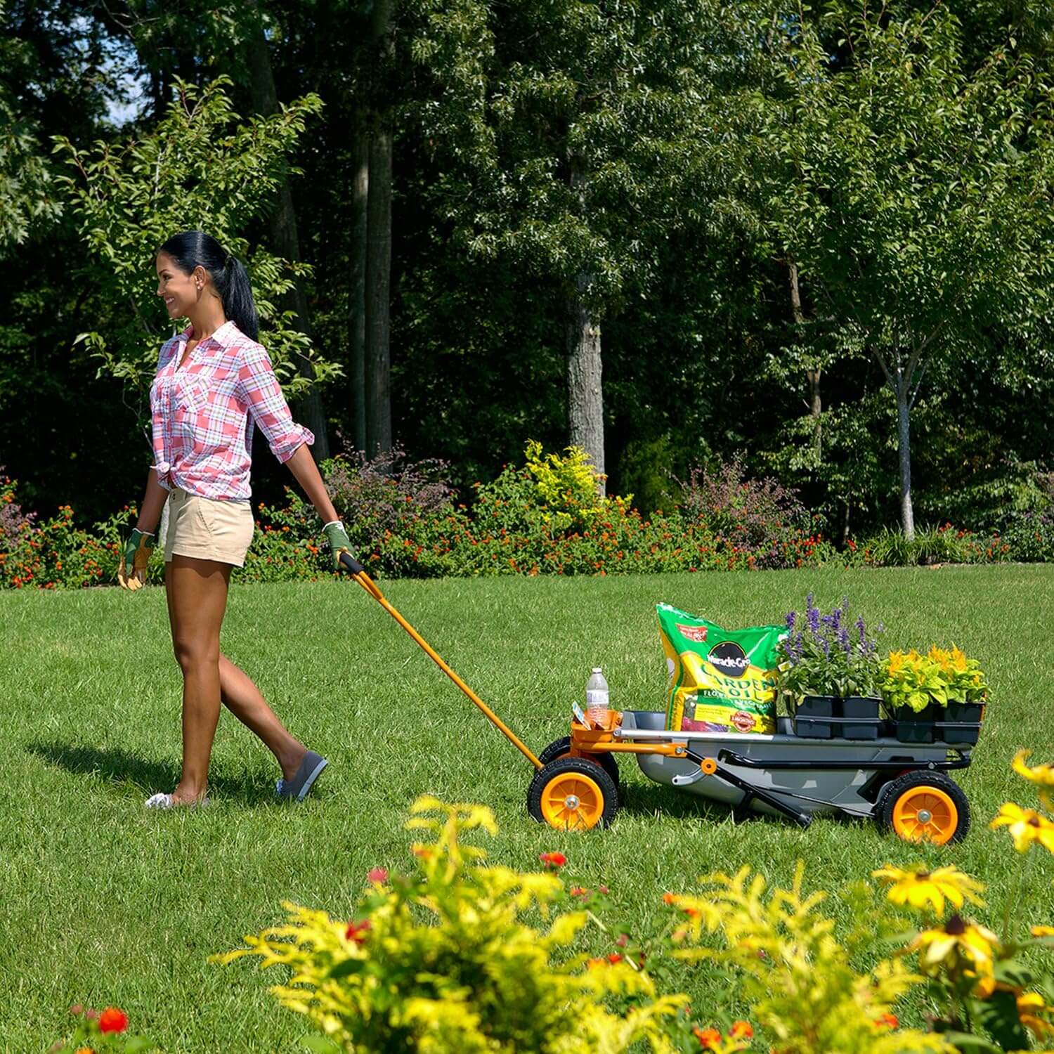 WORX WG050 8-In-1 Heavy Duty Aerocart Garden Cart/Wheelbarrow