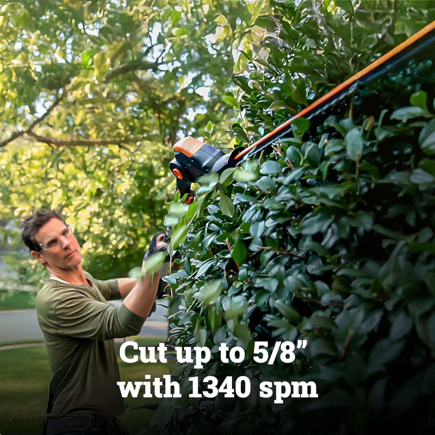 WORX WG252 20V 2-In-1 Attachment Capable Cordless Electric Hedge Trimmer