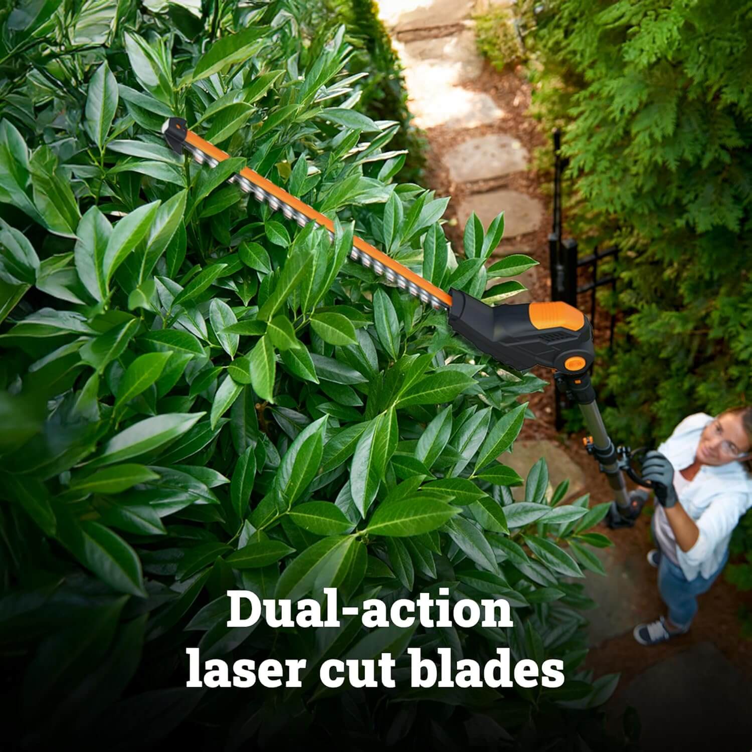 WORX WG252 20V 2-In-1 Attachment Capable Cordless Electric Hedge Trimmer