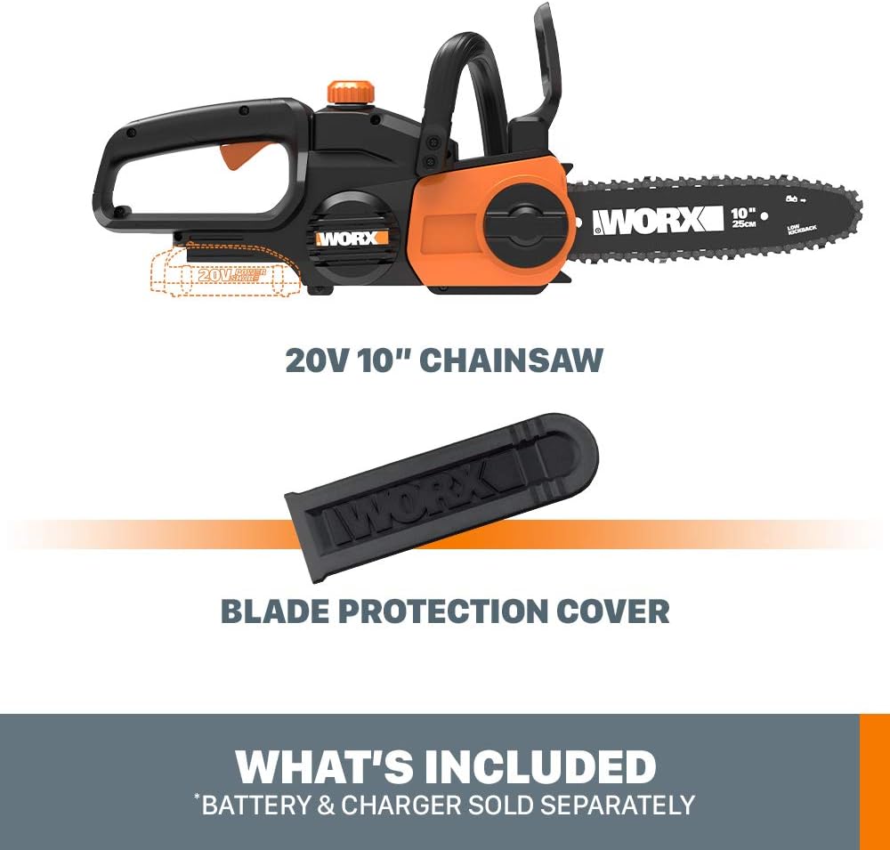 WORX WG322.9 20V Power Share 10" Cordless Chainsaw, Tool Only