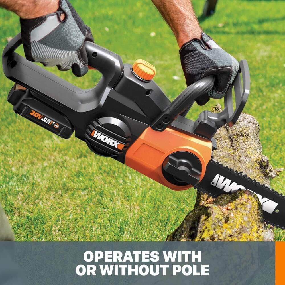 WORX WG323 20V Power Share 10" Cordless Chainsaw, Auto Tension