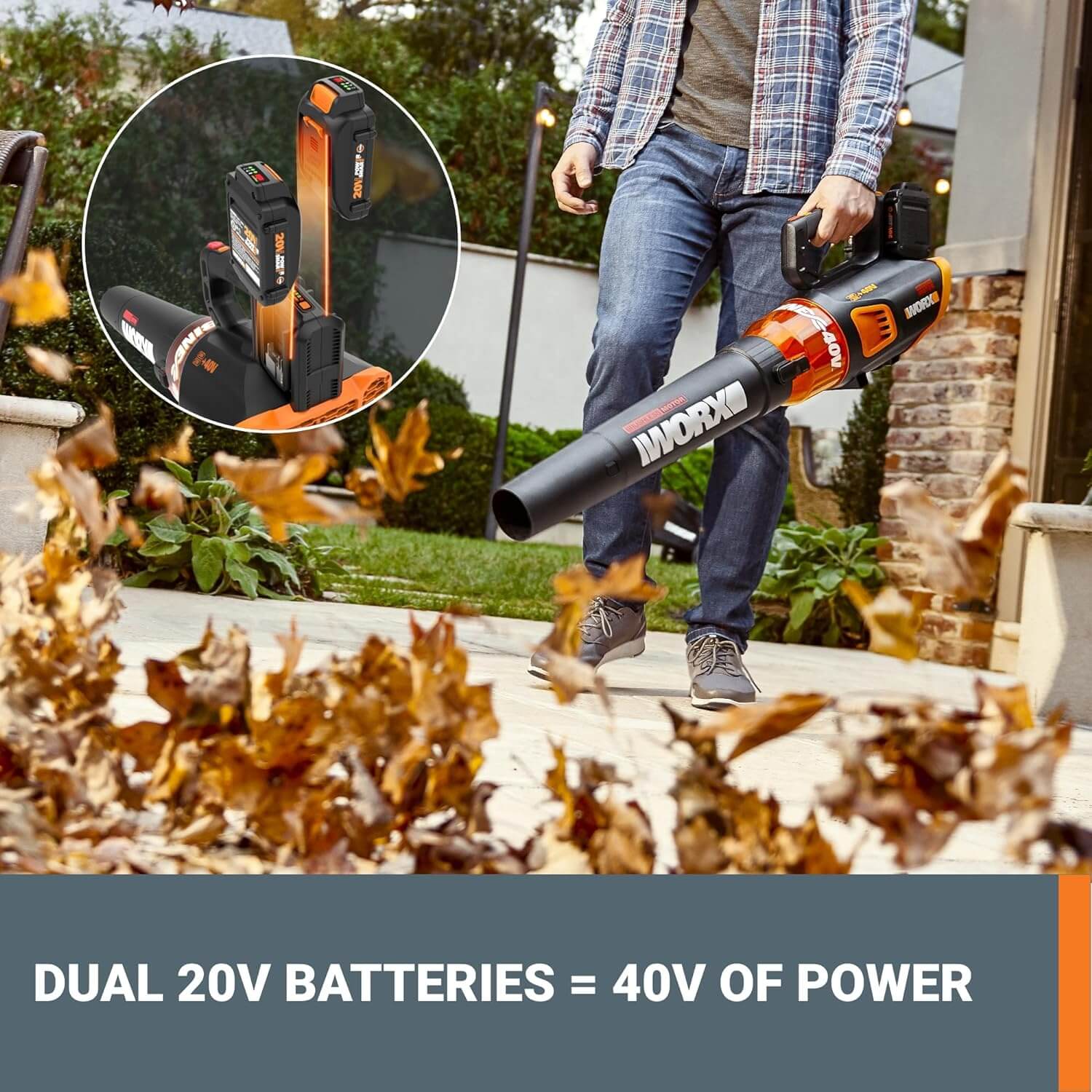 WORX WG584.9 430CFM 40V Cordless Leaf Blower
