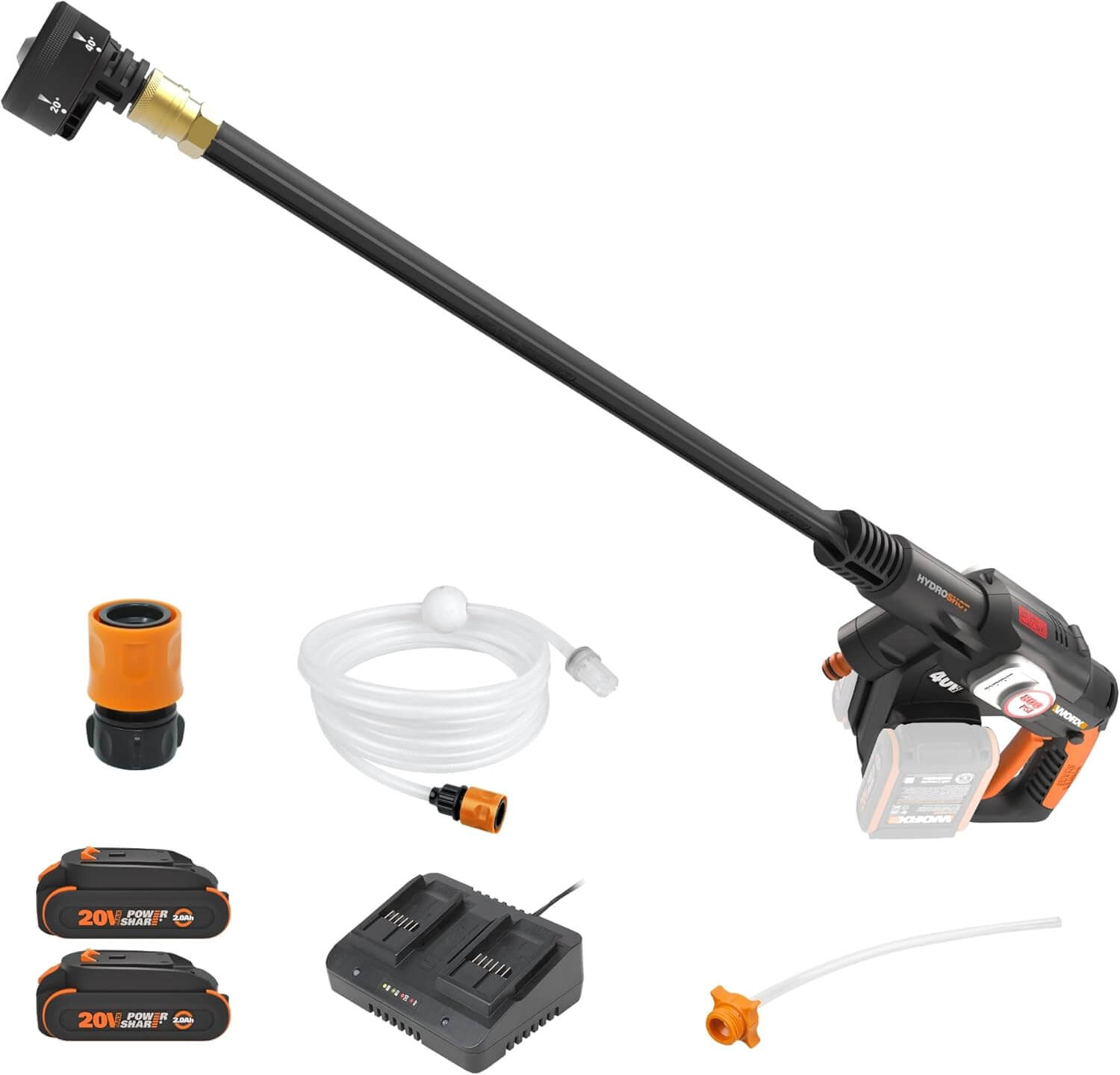 WORX WG647 40V PowerShare Hydroshot Battery Powered Pressure Washer