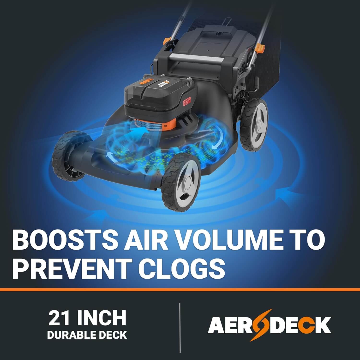 WORX WG752 40V 21" Cordless Electric Push Lawn Mower