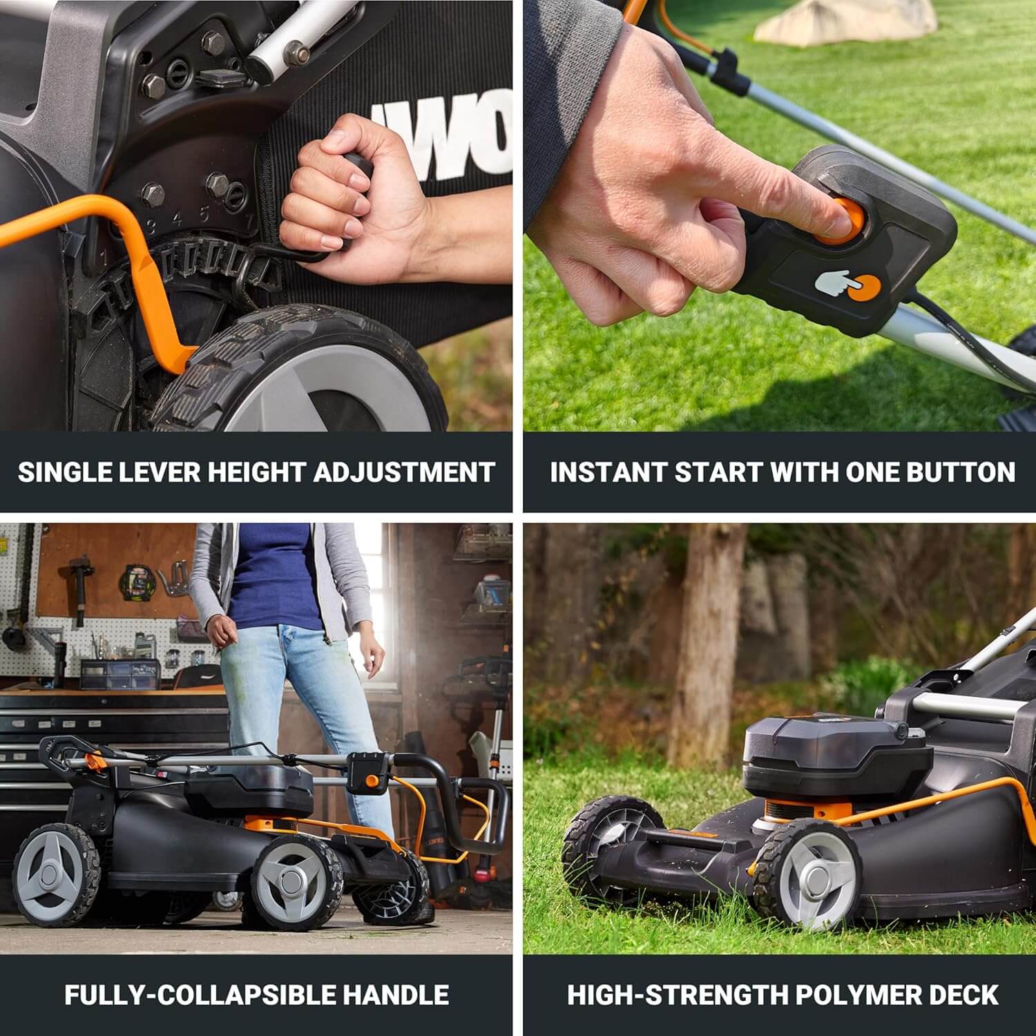 WORX WG752 40V 21" Cordless Electric Push Lawn Mower