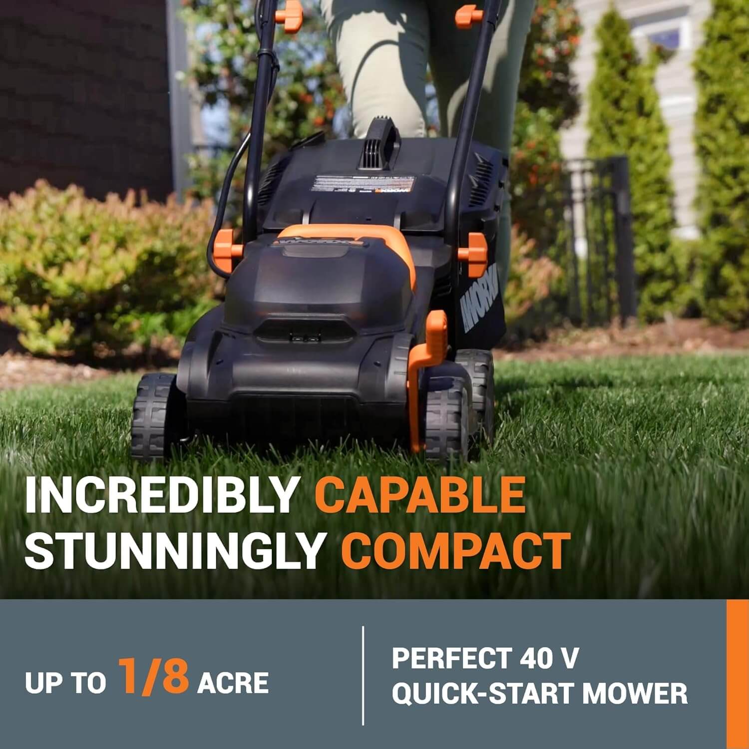 WORX WG779 14" Cordless 2-In-1 Electric Push Lawn Mower