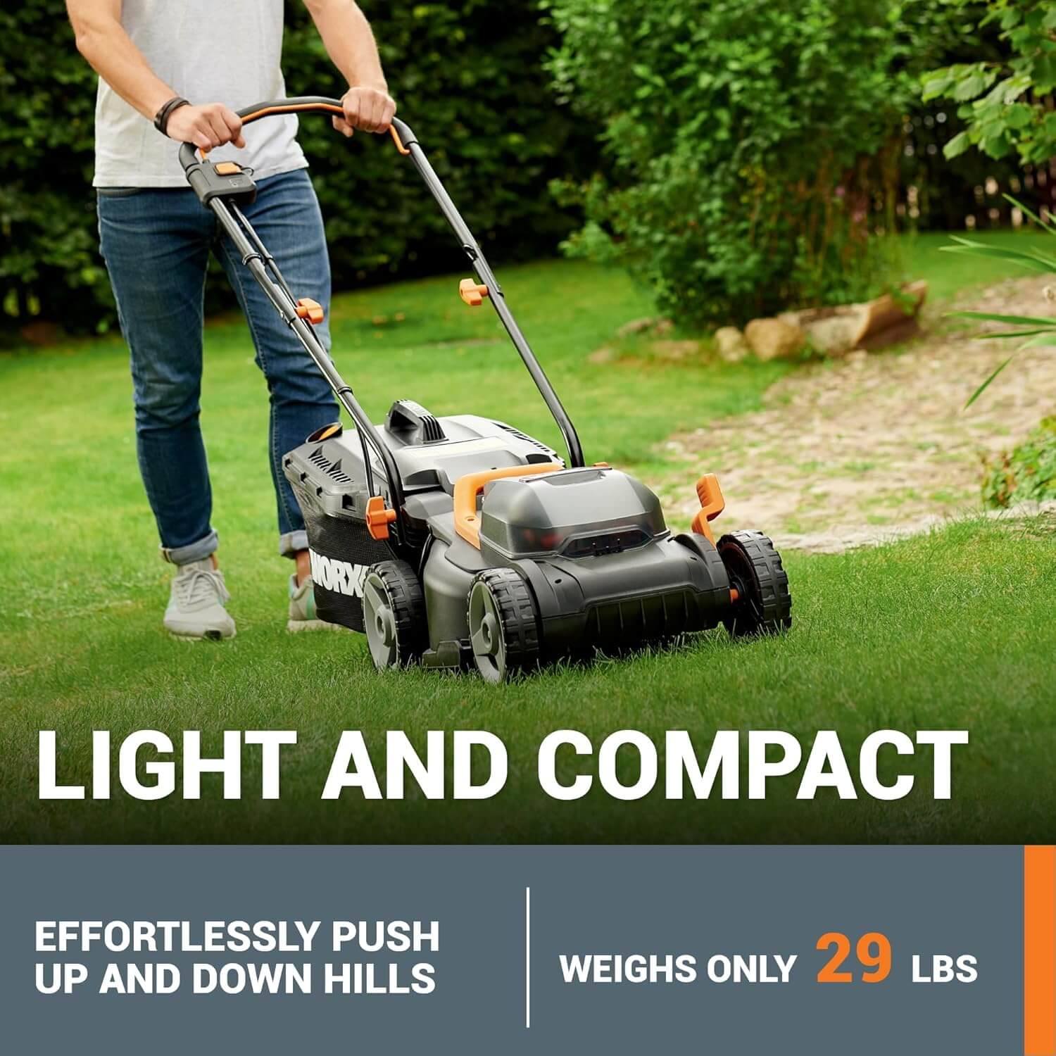 WORX WG779 14" Cordless 2-In-1 Electric Push Lawn Mower